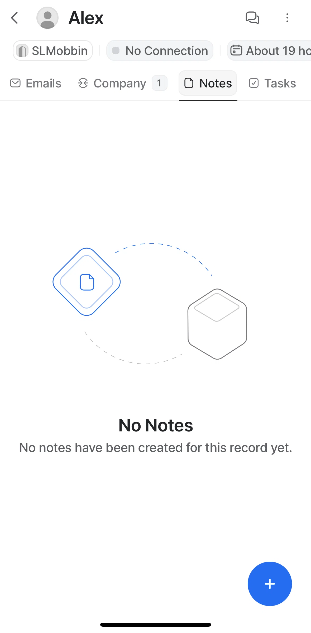 Attio Screen screen in the Adding notes flow