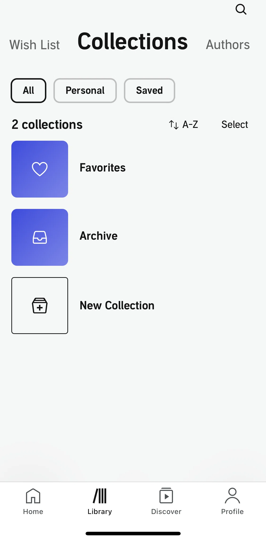 Audible Screen screen in the Adding a title to a new collection flow