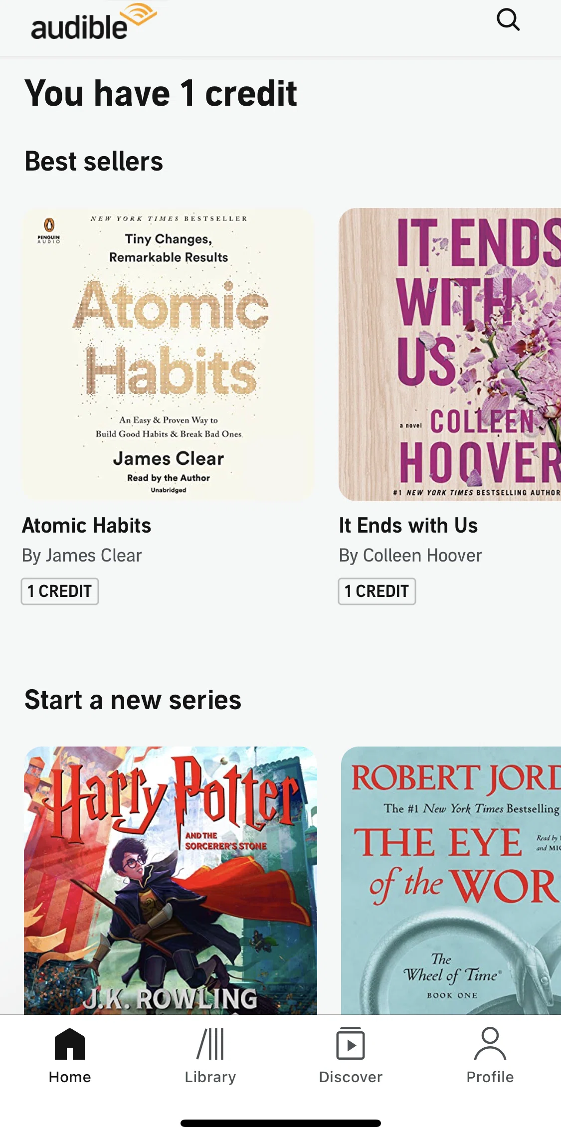Audible Screen screen in the Audiobook title detail flow