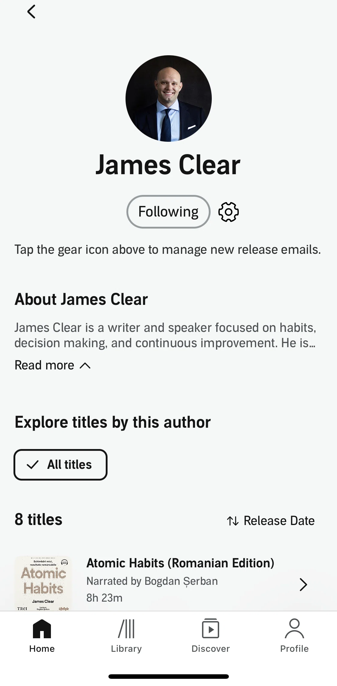Audible Screen screen in the Follow notification settings flow