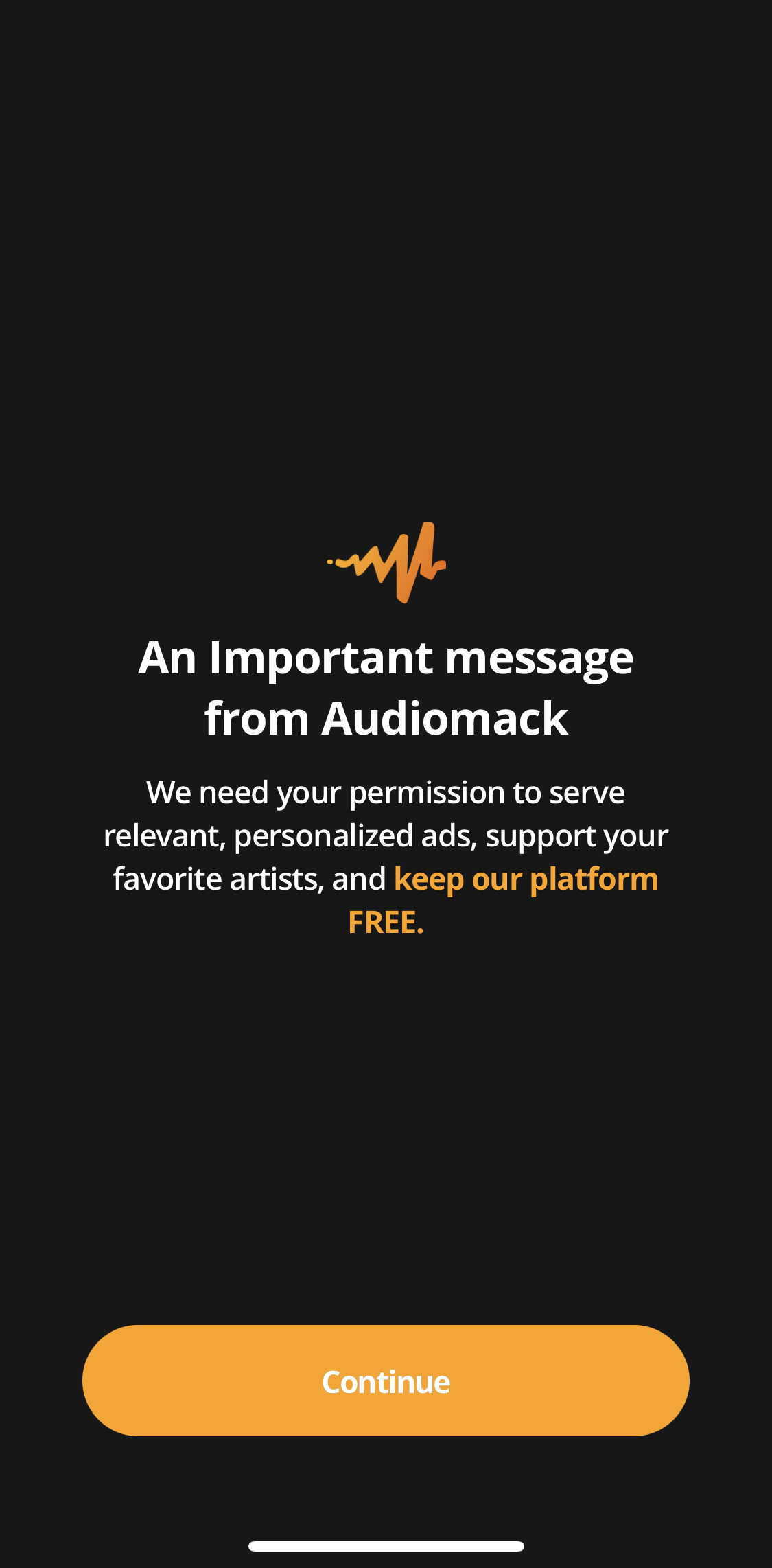 Audiomack Enable tracking screen in the General Browsing flow