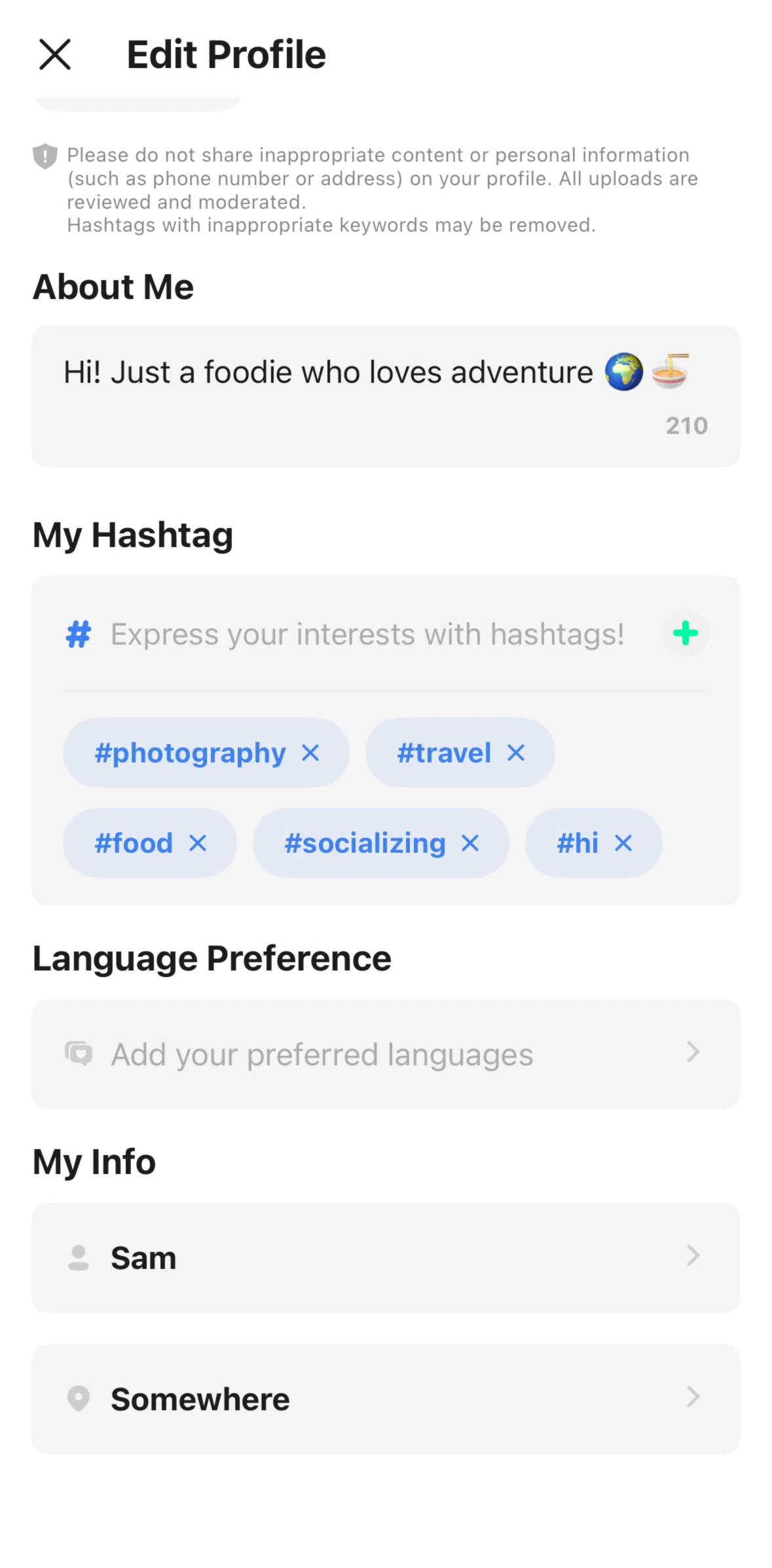 Azar Screen screen in the Adding preferred languages flow