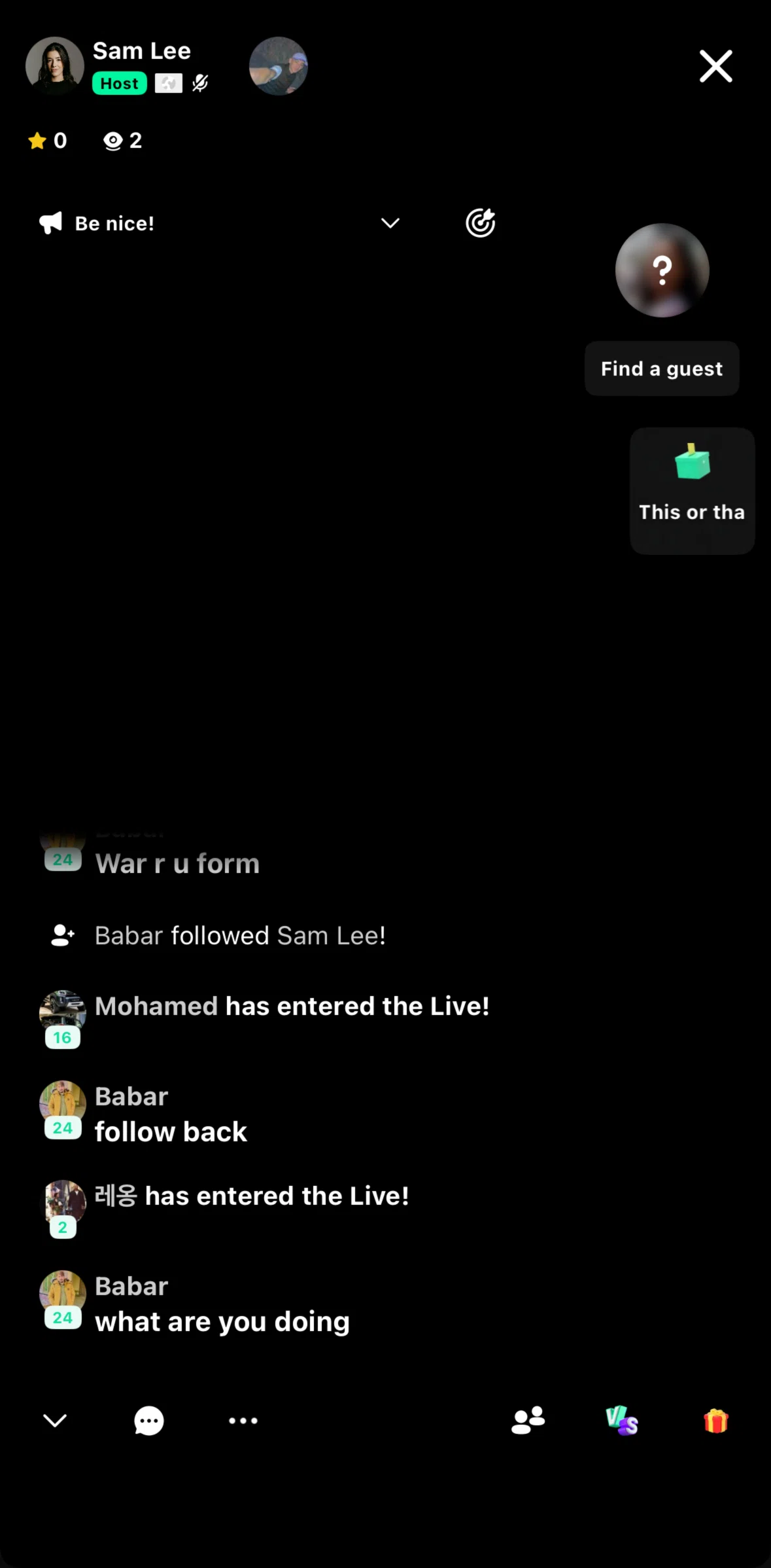 Azar Screen screen in the Hiding chats flow