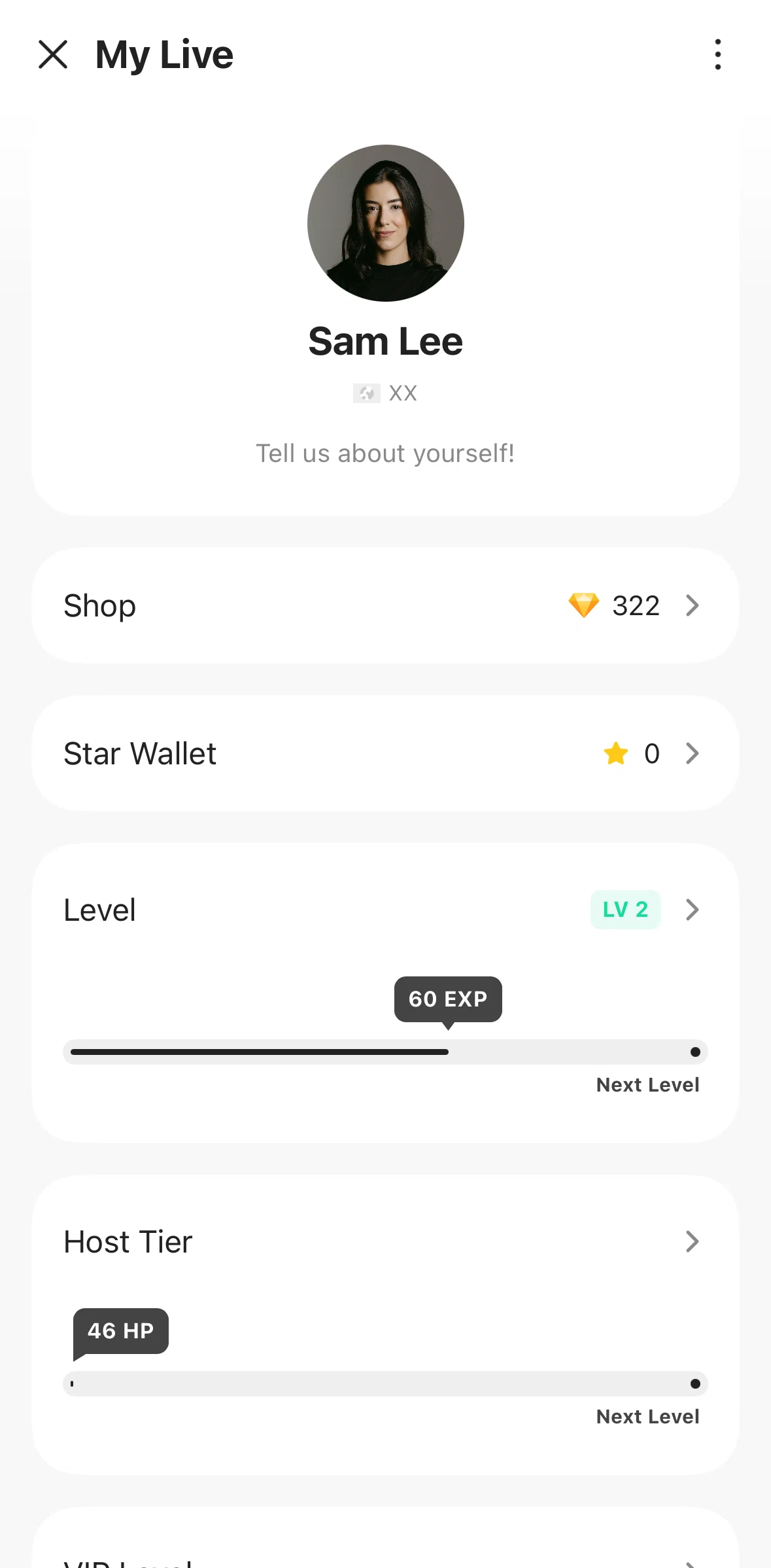 Azar Screen screen in the Level flow