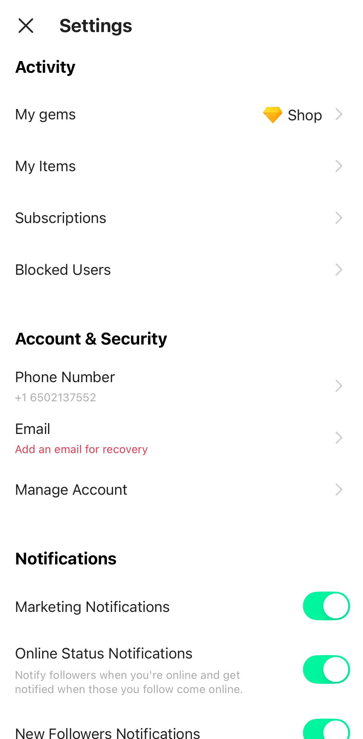 Azar Screen screen in the Updating a phone number flow