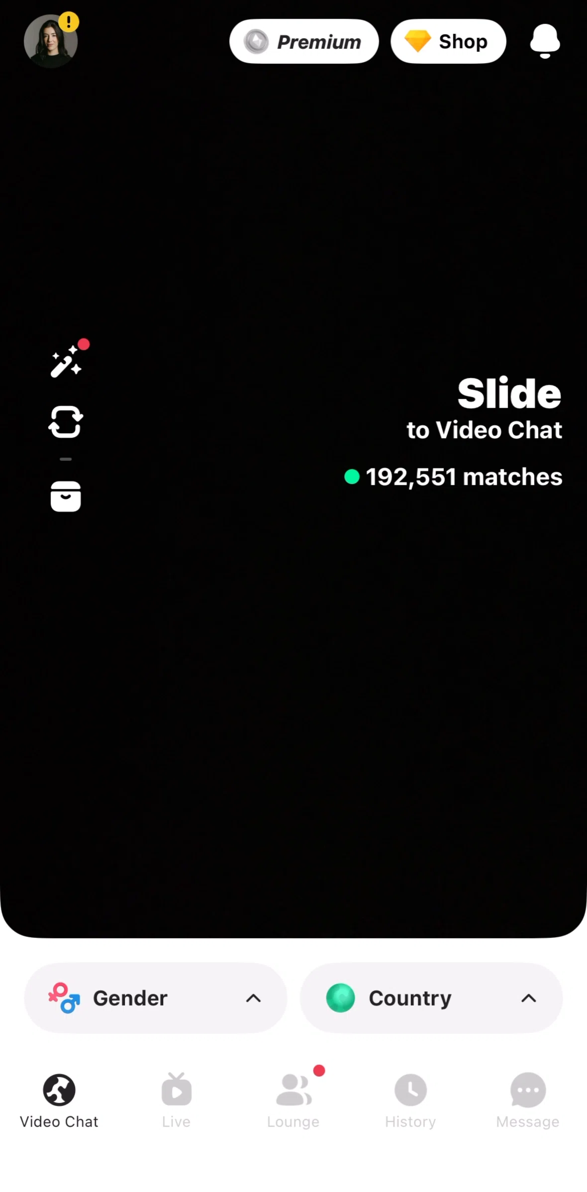 Azar Screen screen in the Video chat flow