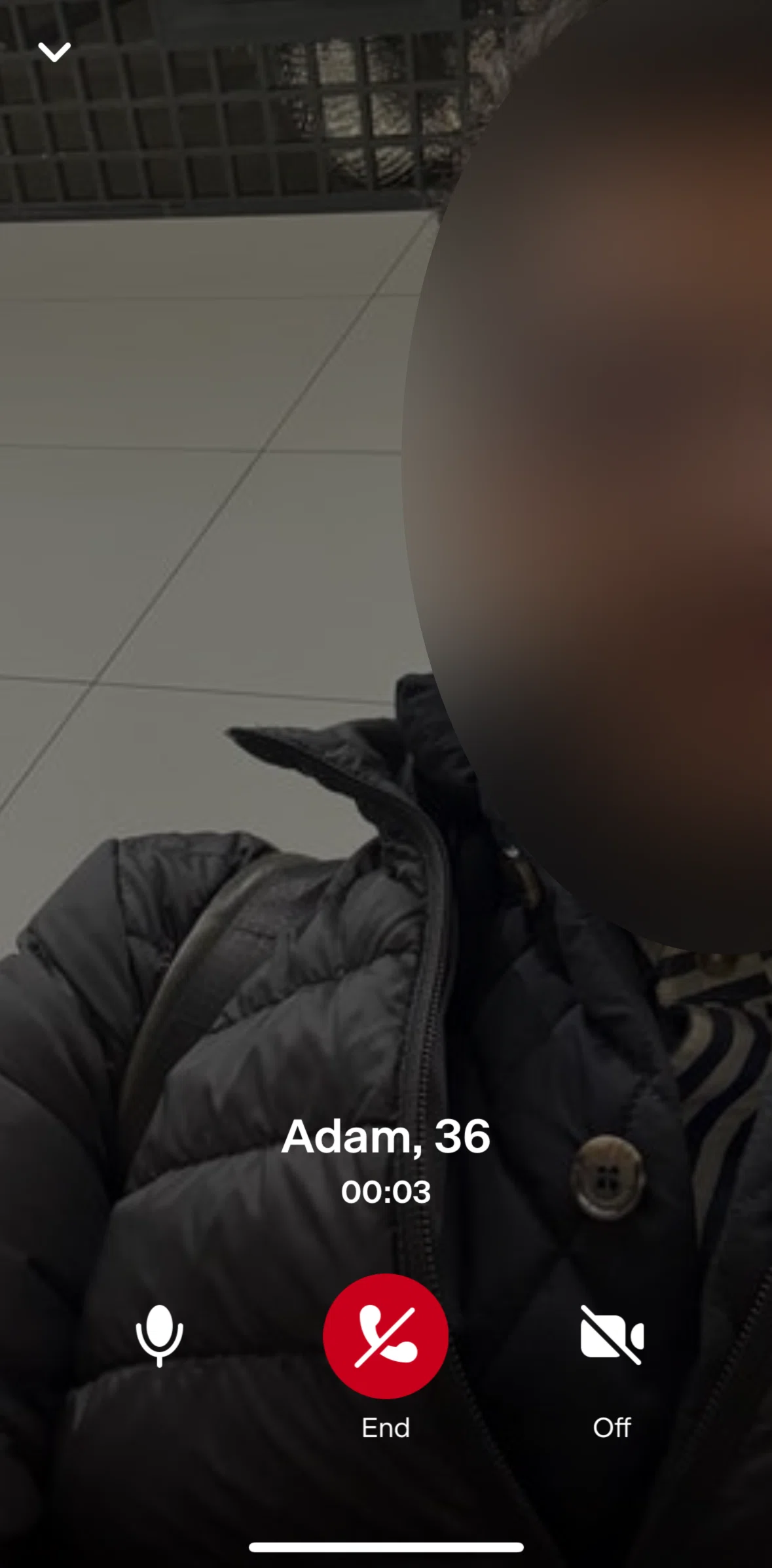Badoo Screen screen in the Ending a call flow