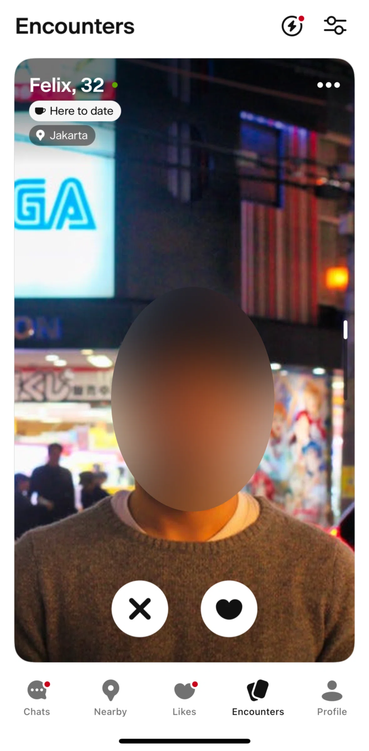 Badoo Screen screen in the Profile flow