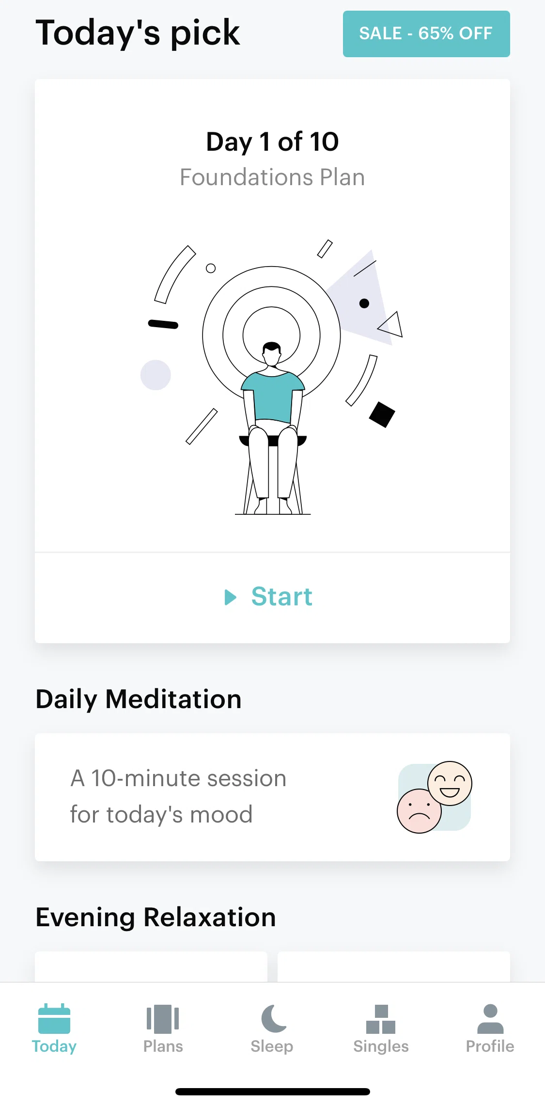 Balance Screen screen in the Completing daily meditation flow