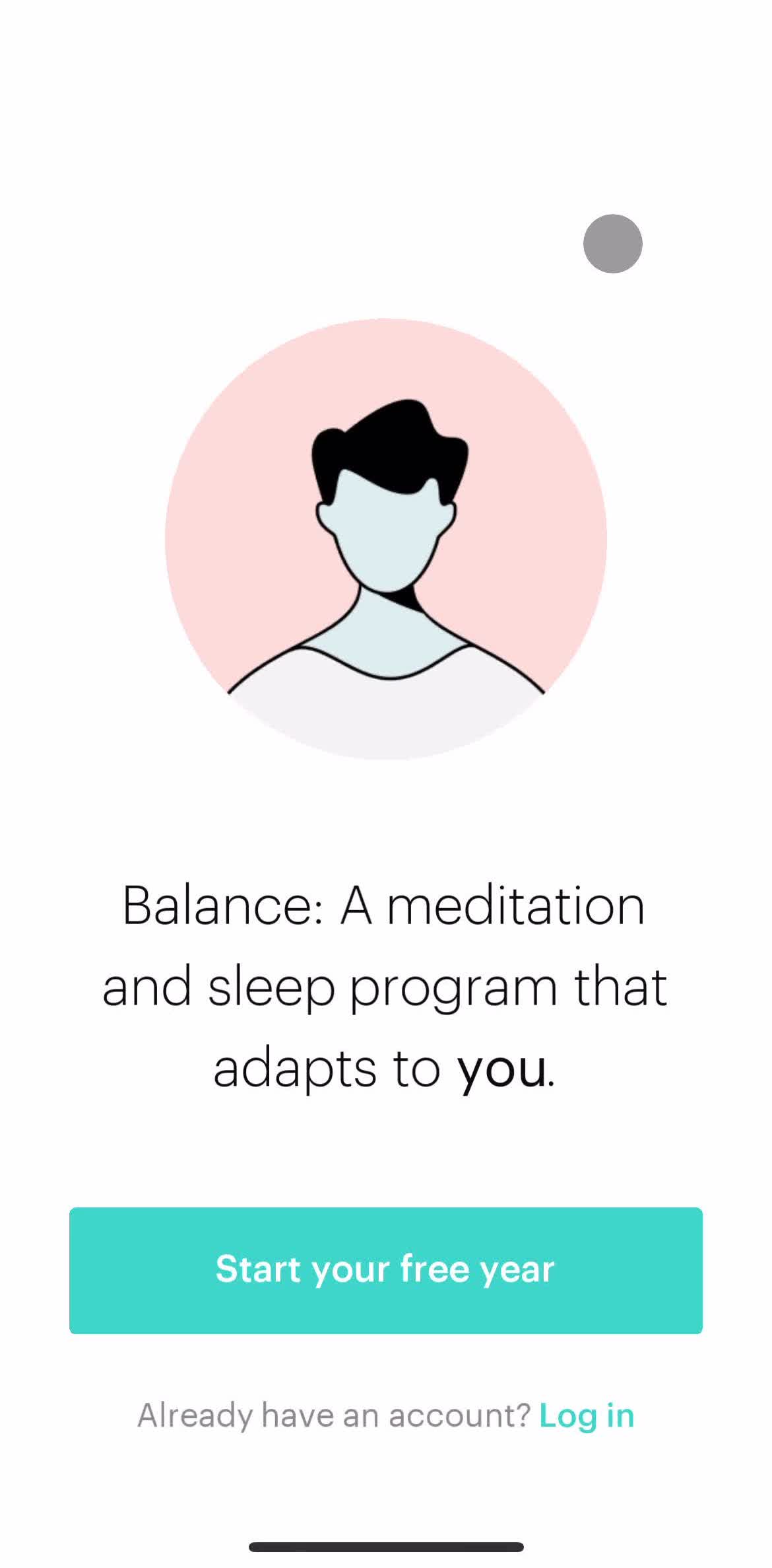 Balance Start screen screen in the Onboarding flow