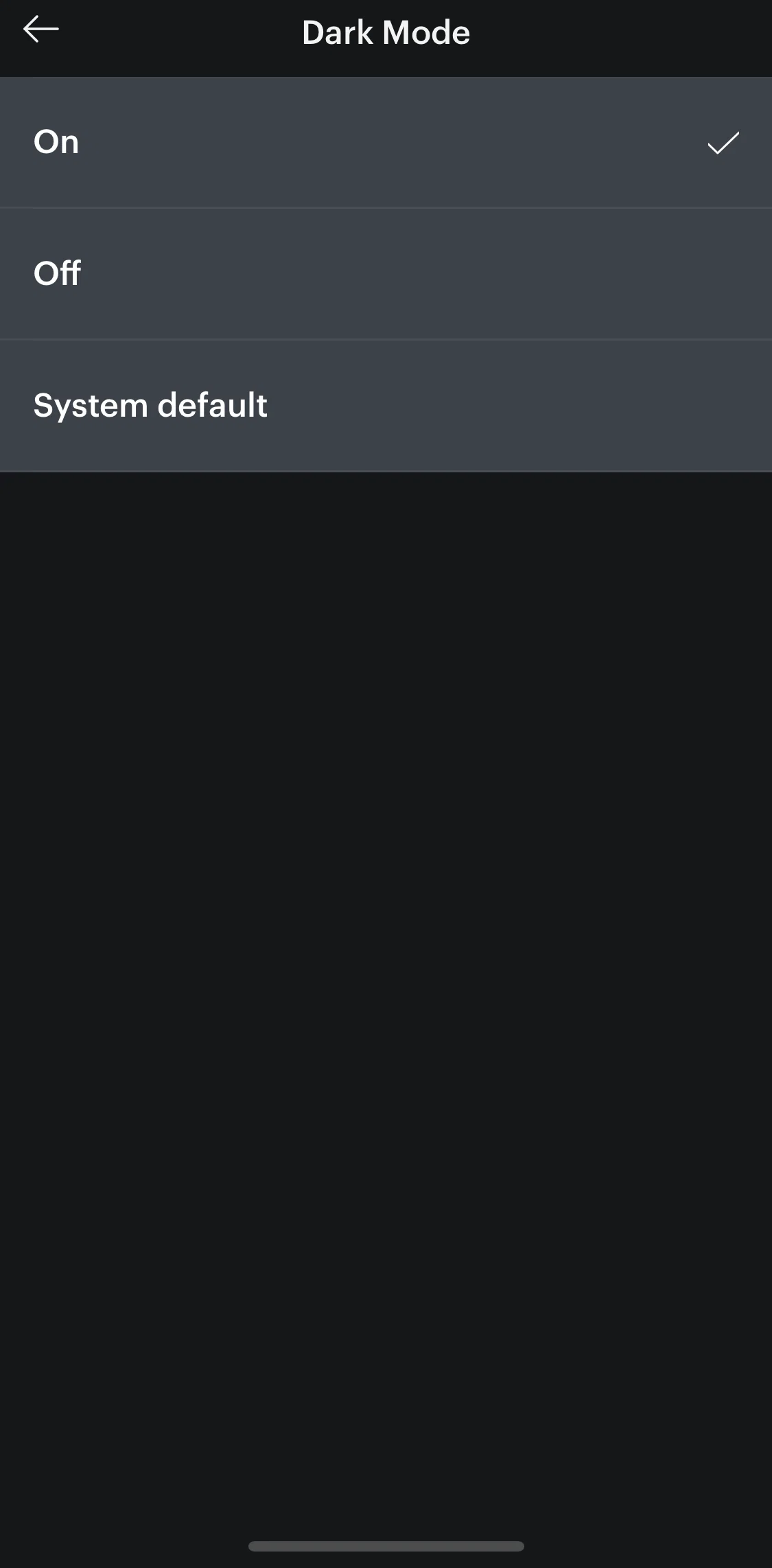 Balance Screen screen in the Switching to dark mode flow