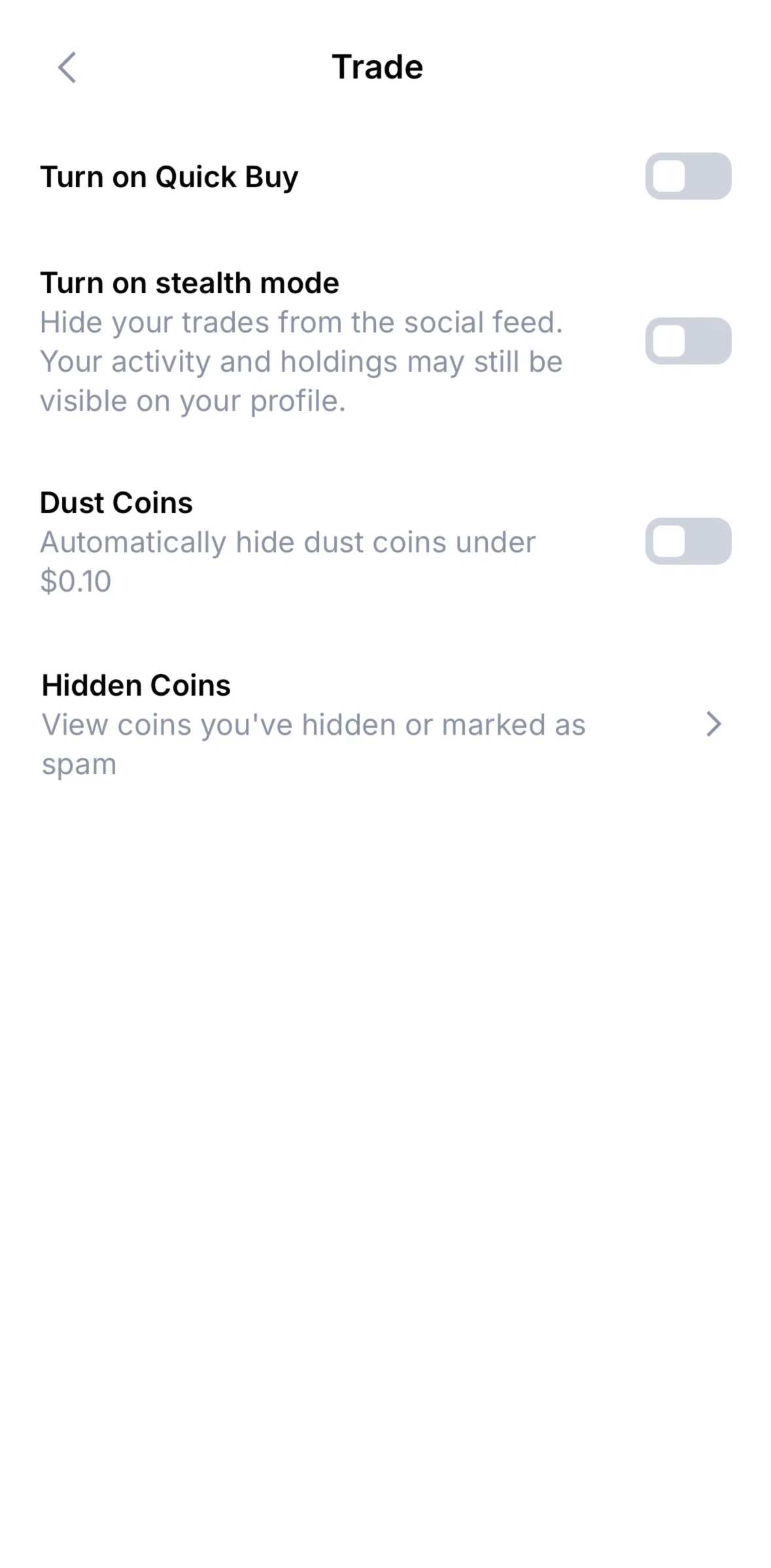 Base Screen screen in the Hidden coins flow