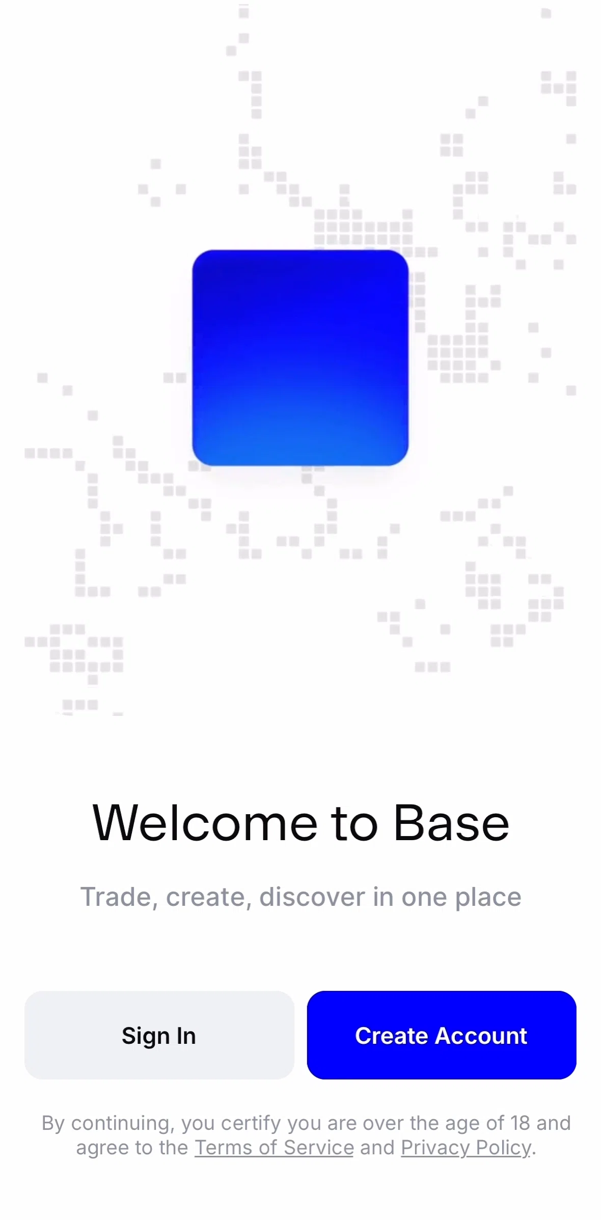 Base Screen screen in the Logging in flow