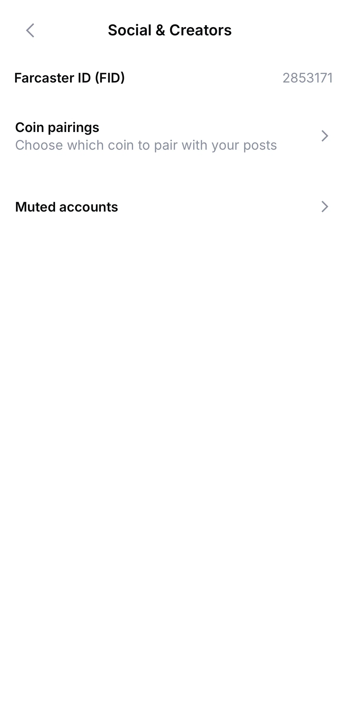 Base Screen screen in the Muted accounts flow