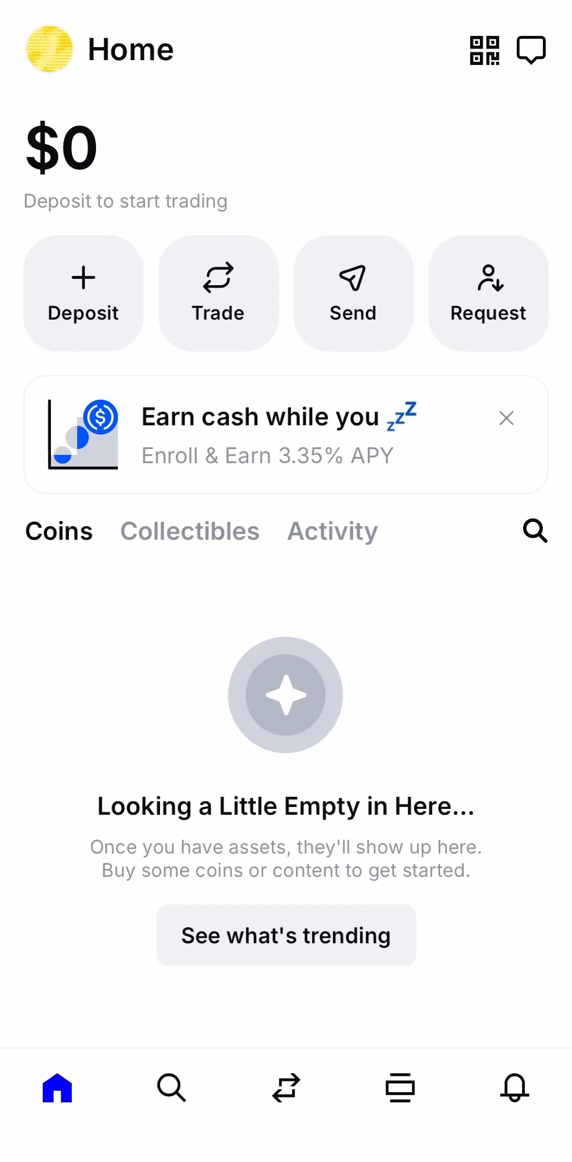 Base Screen screen in the Wallet flow