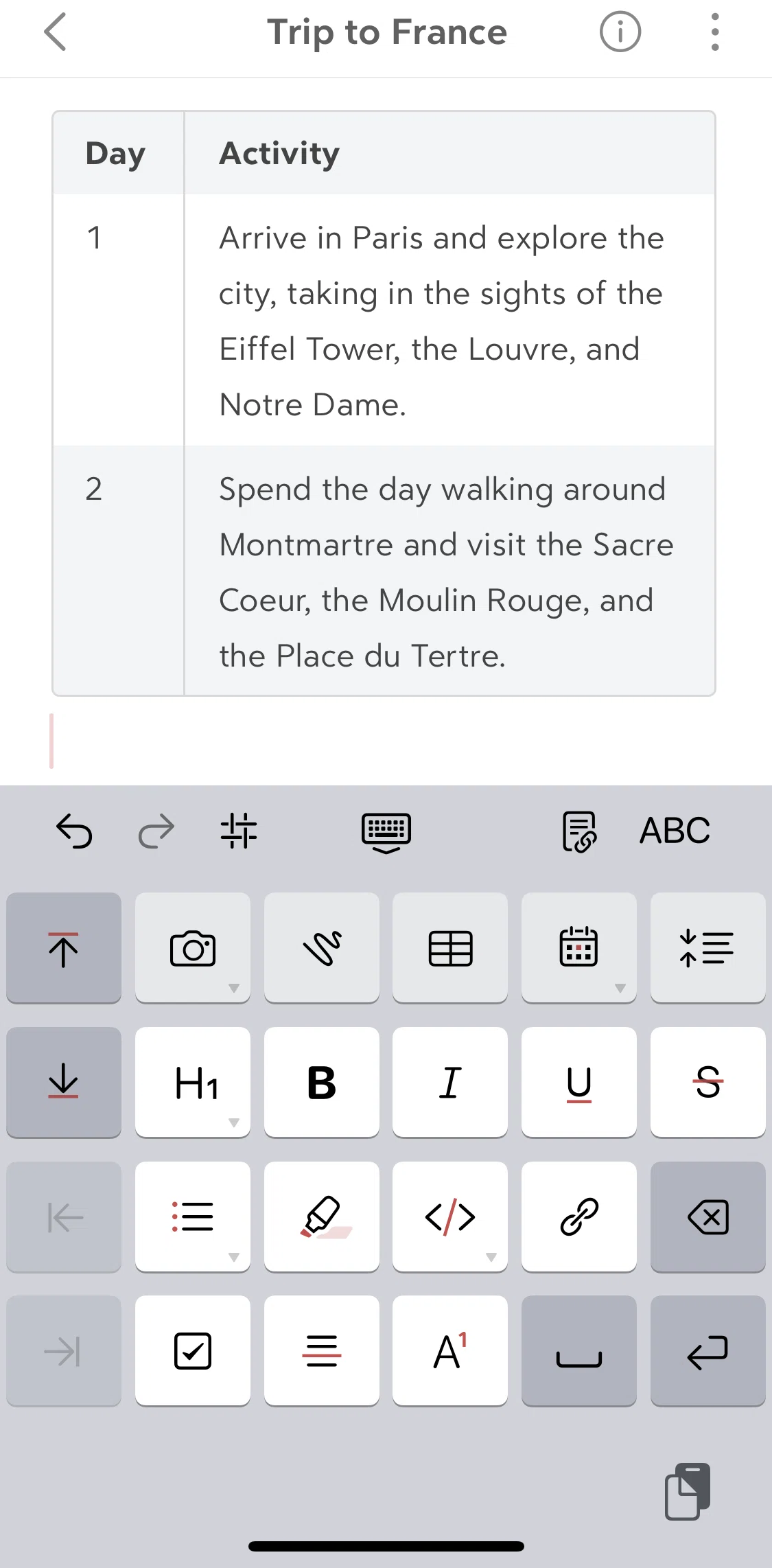 Bear Screen screen in the Adding a list flow