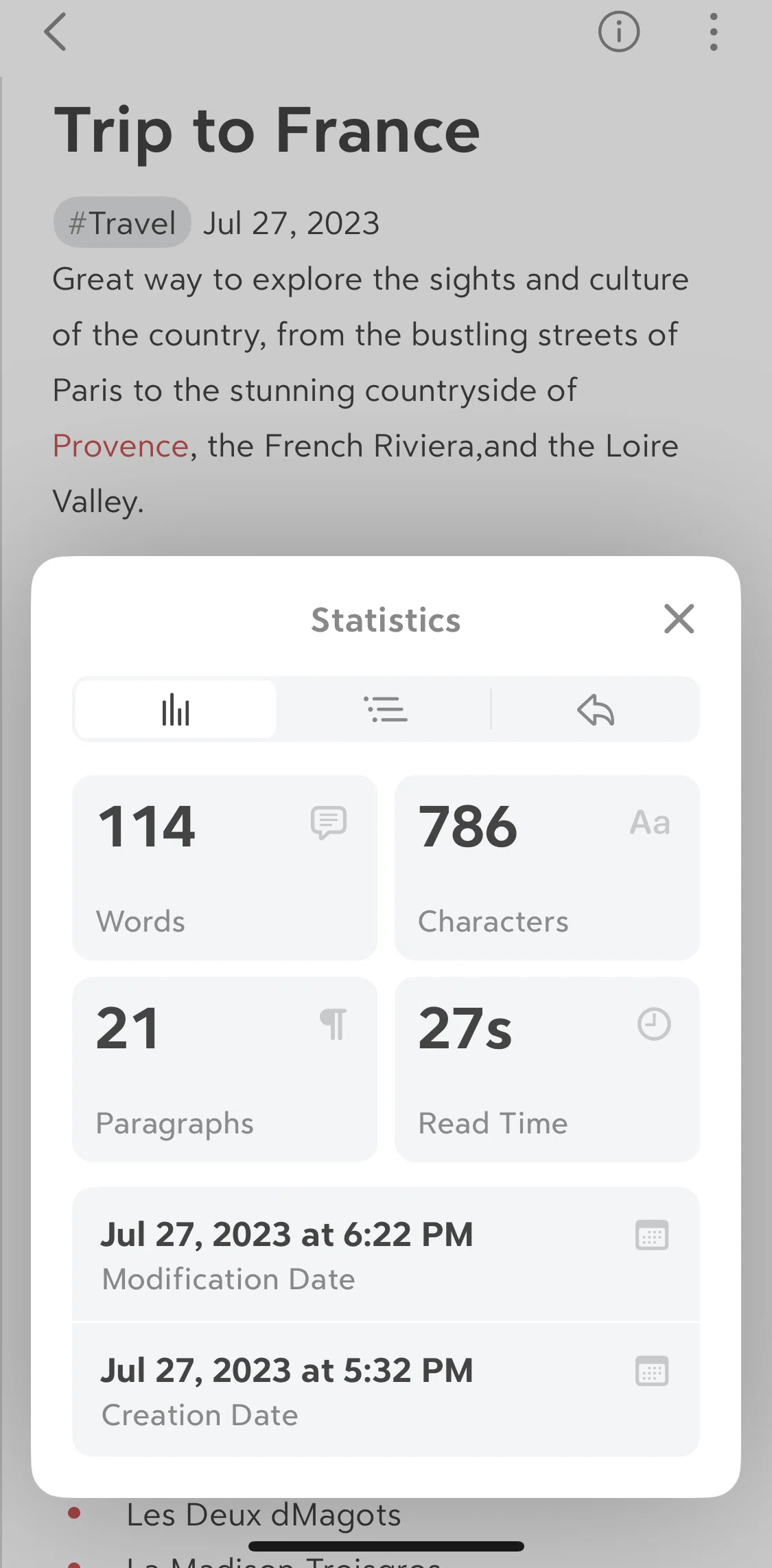 Bear Screen screen in the Show stats tag flow