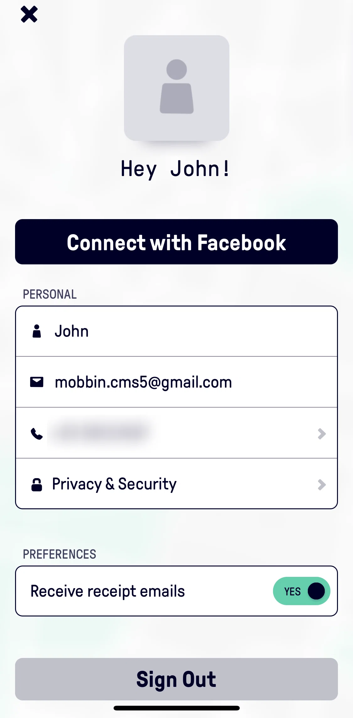 Beat Passenger Screen screen in the Editing personal information flow