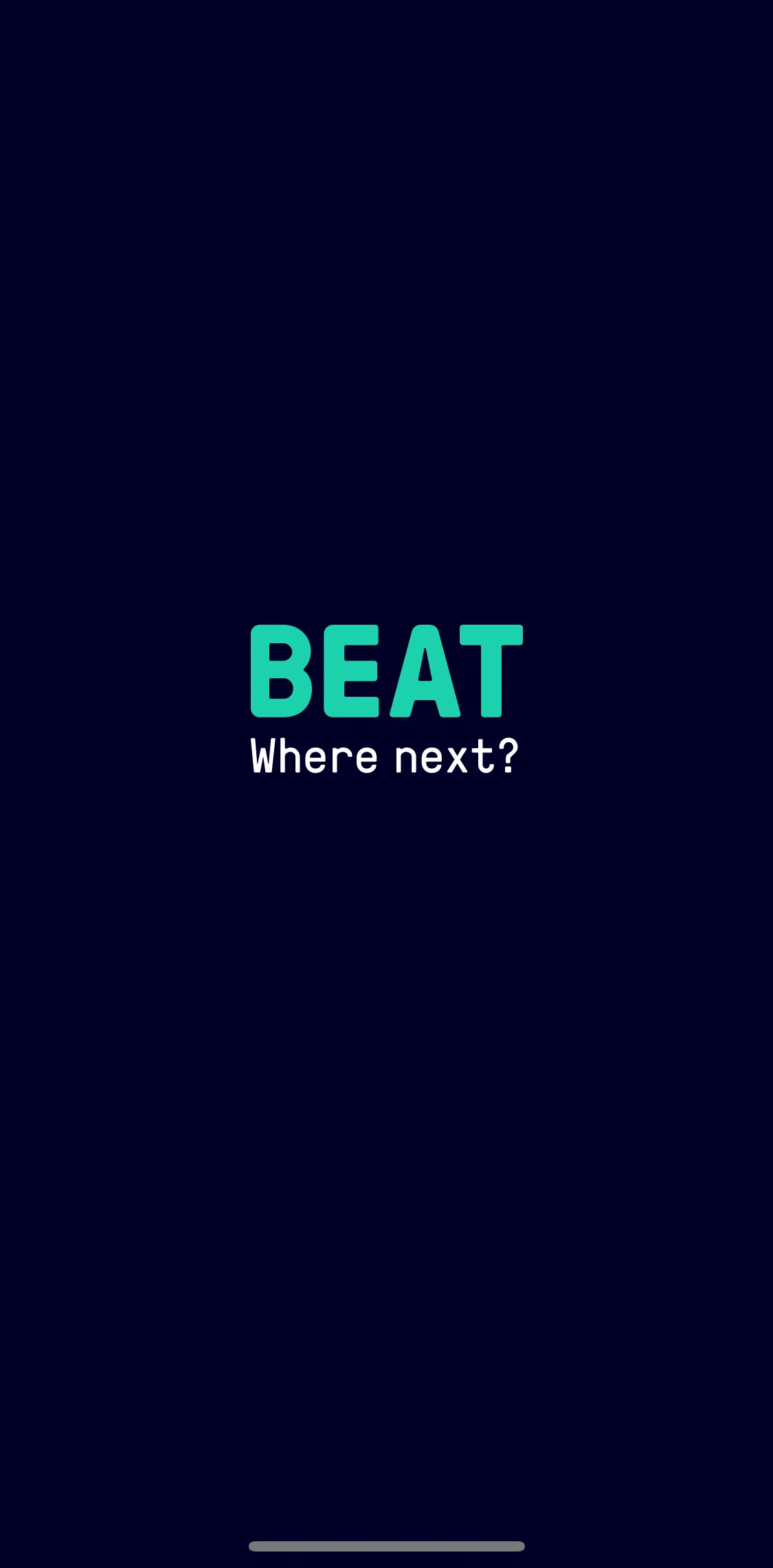Beat Passenger Screen screen in the Onboarding flow