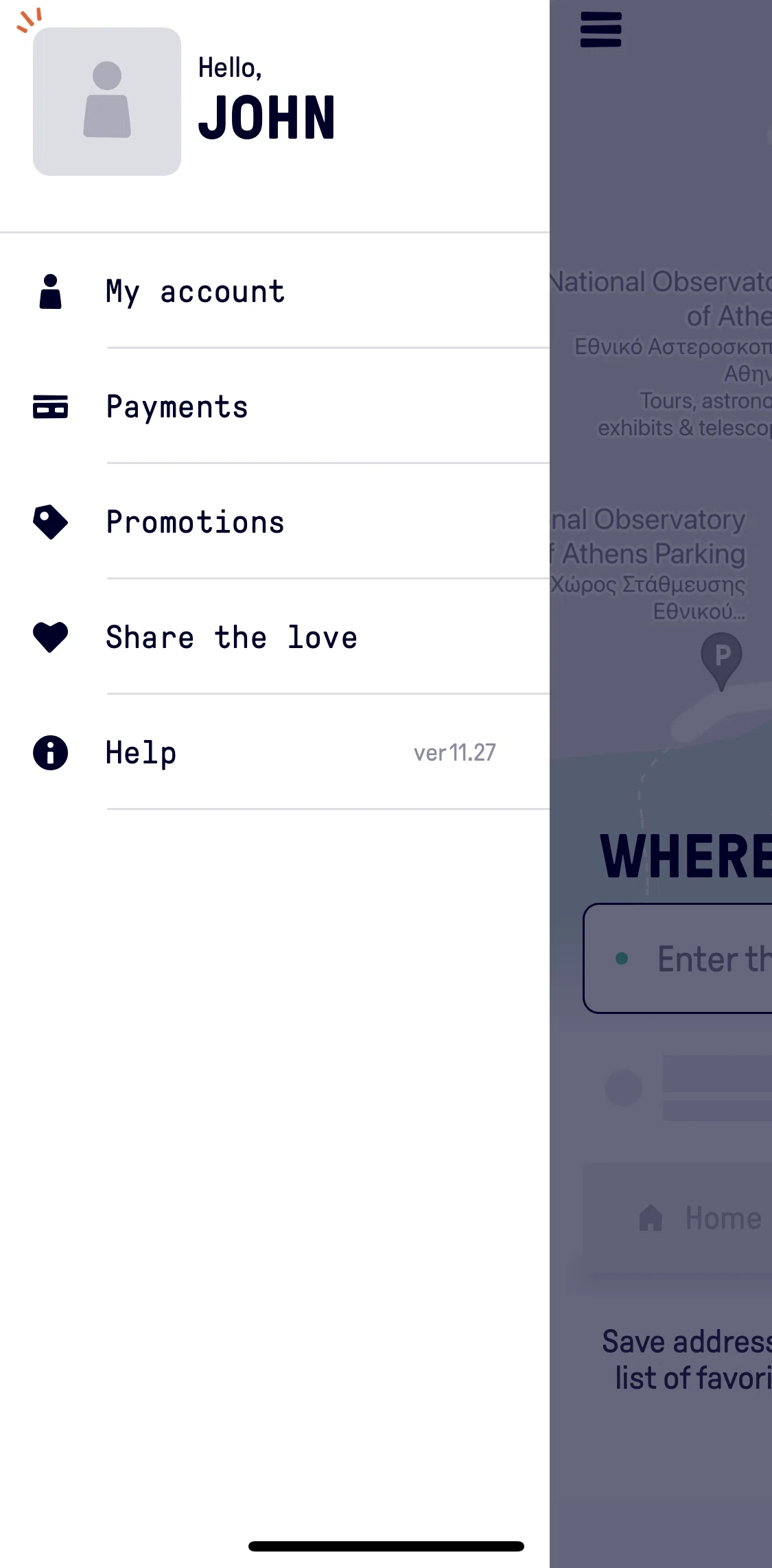 Beat Passenger Screen screen in the Payments flow