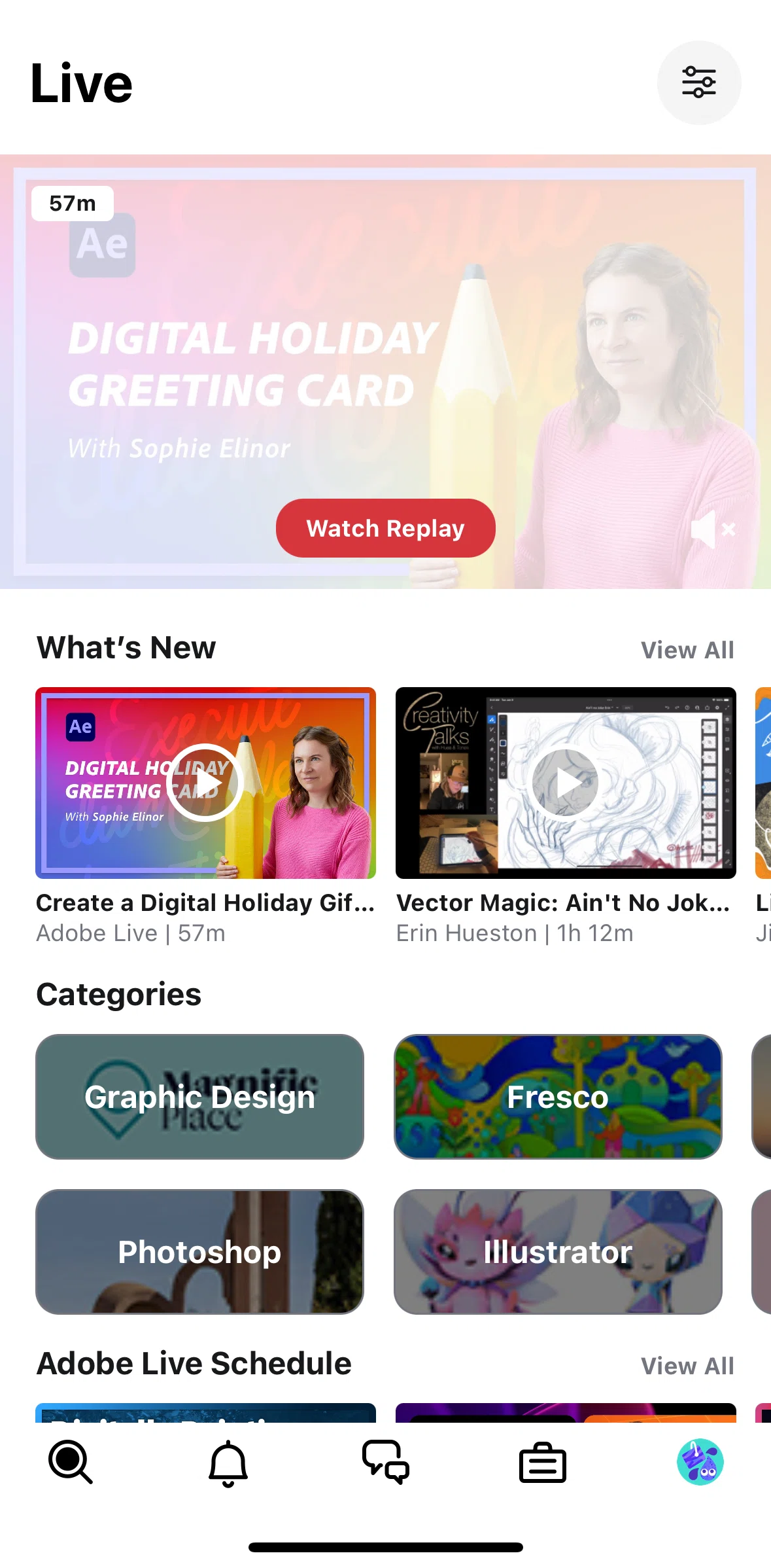 Behance Screen screen in the Playing a video flow