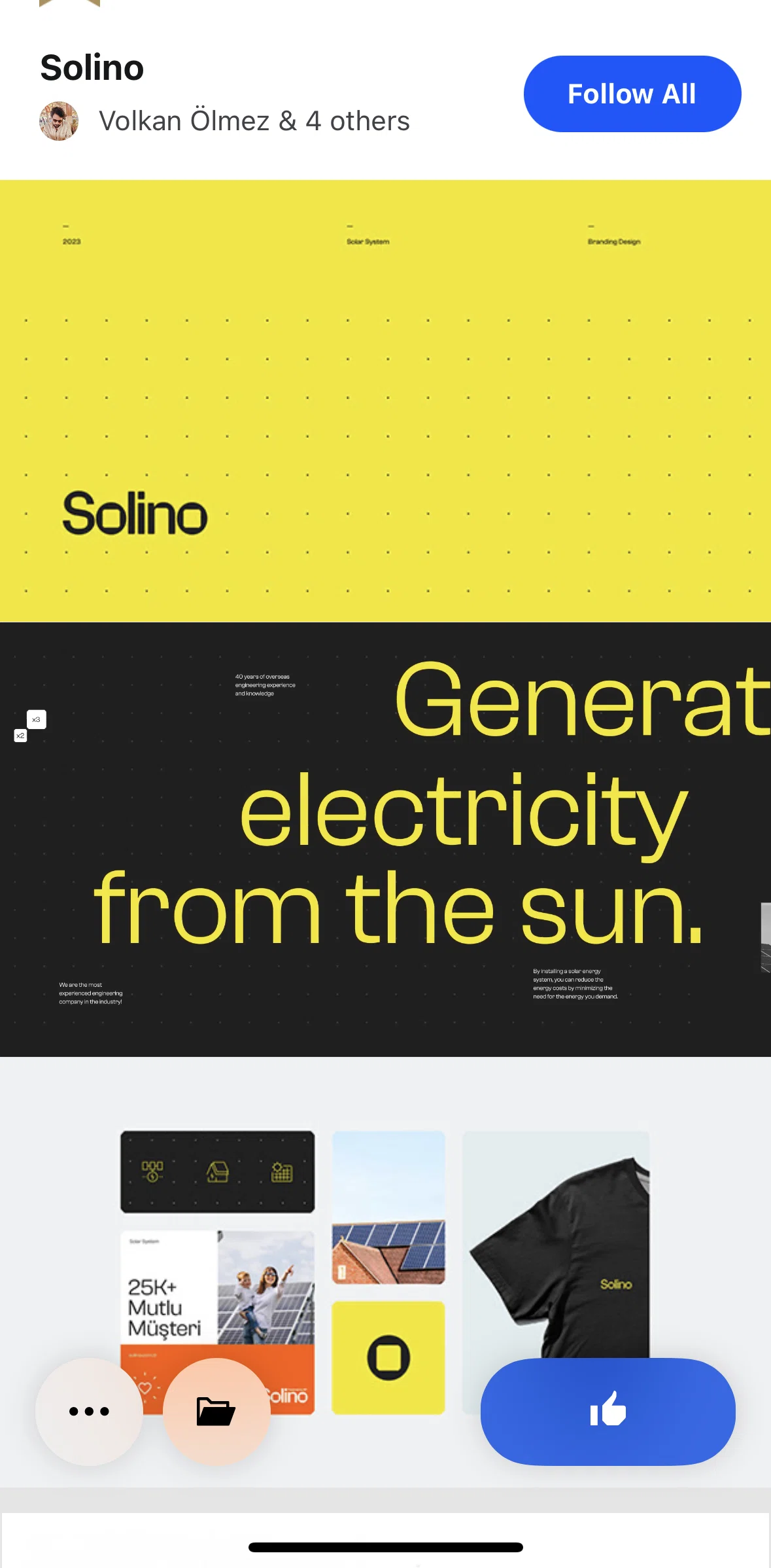 Behance Screen screen in the User profile flow