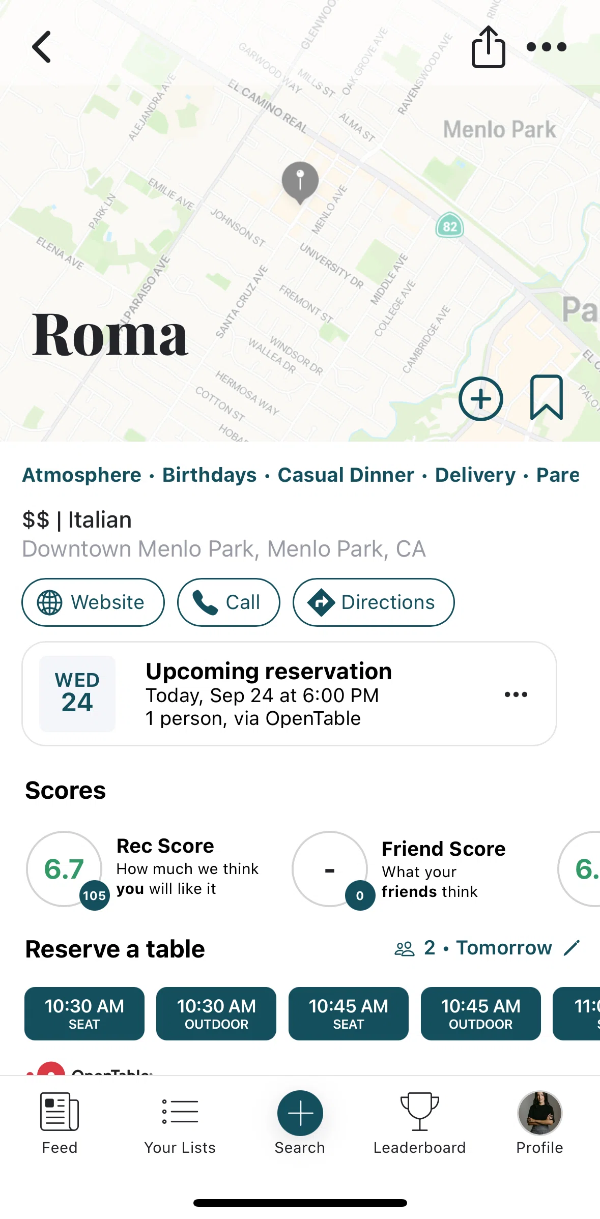Beli Screen screen in the Changing a reservation flow