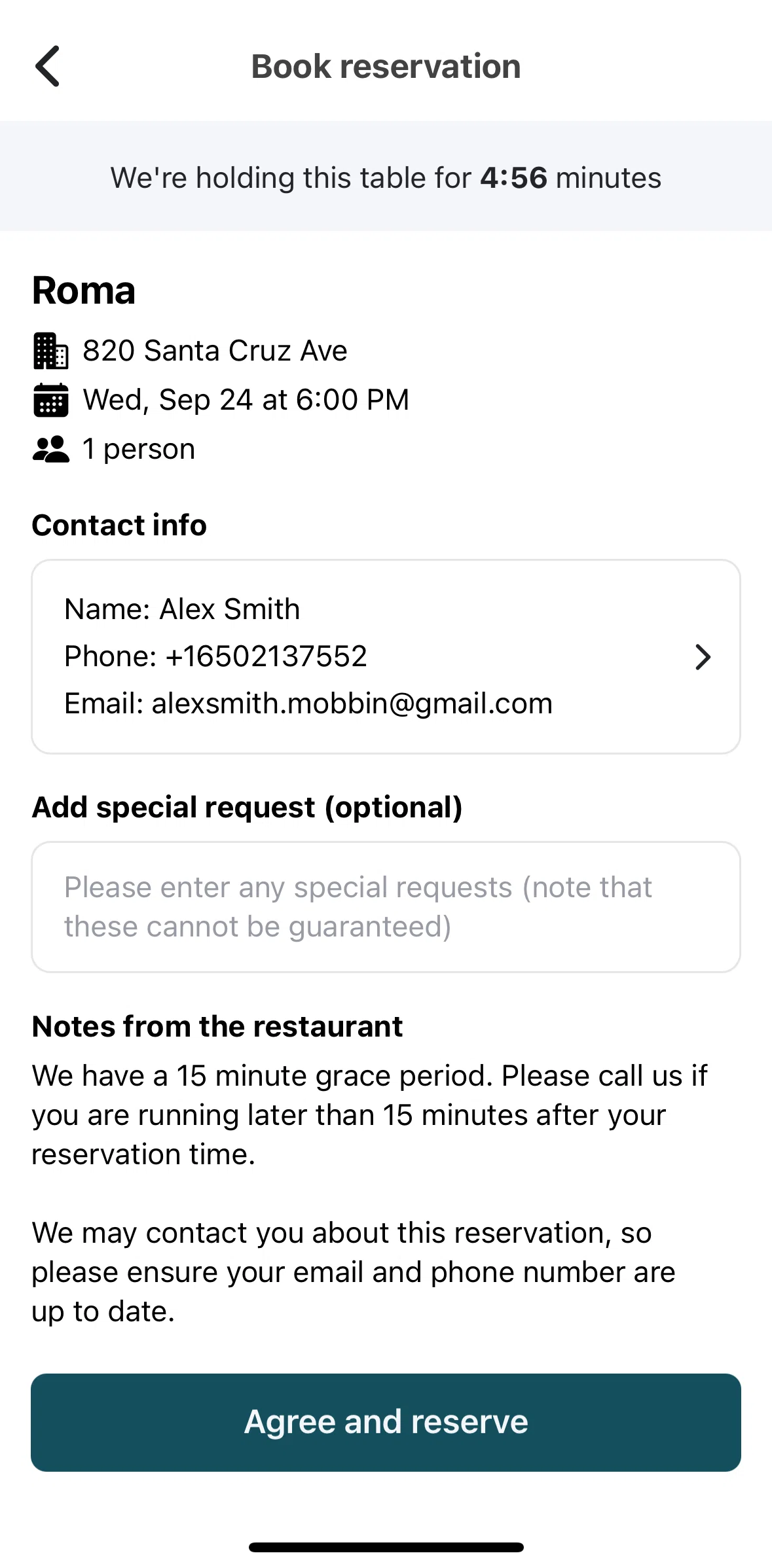 Beli Screen screen in the Editing contact info flow