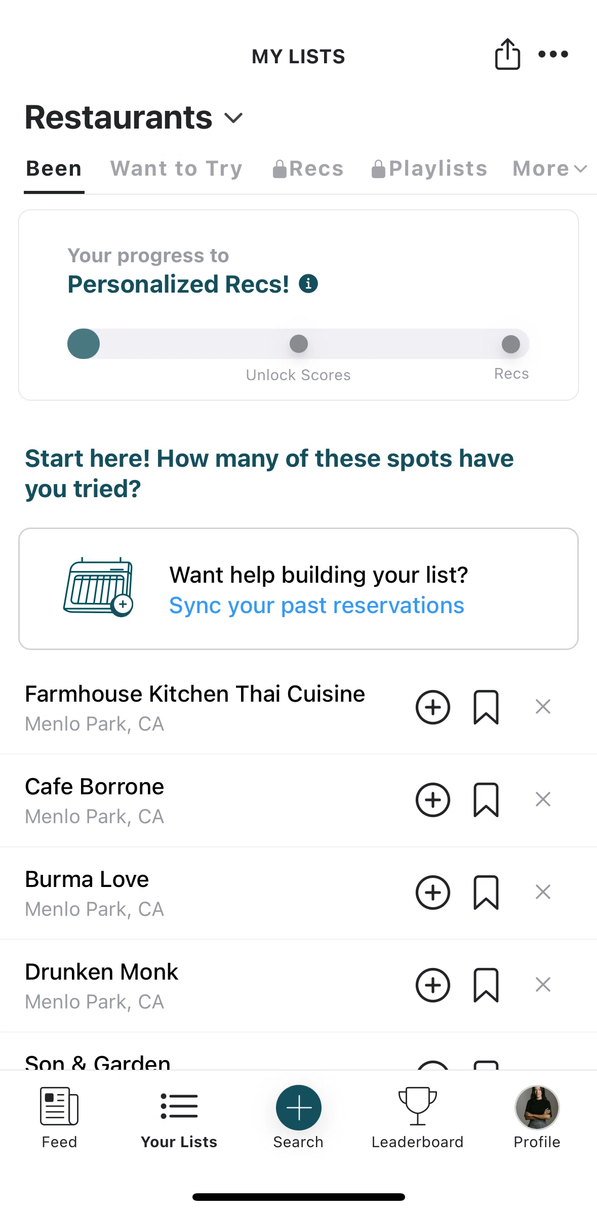 Beli Screen screen in the Feed flow