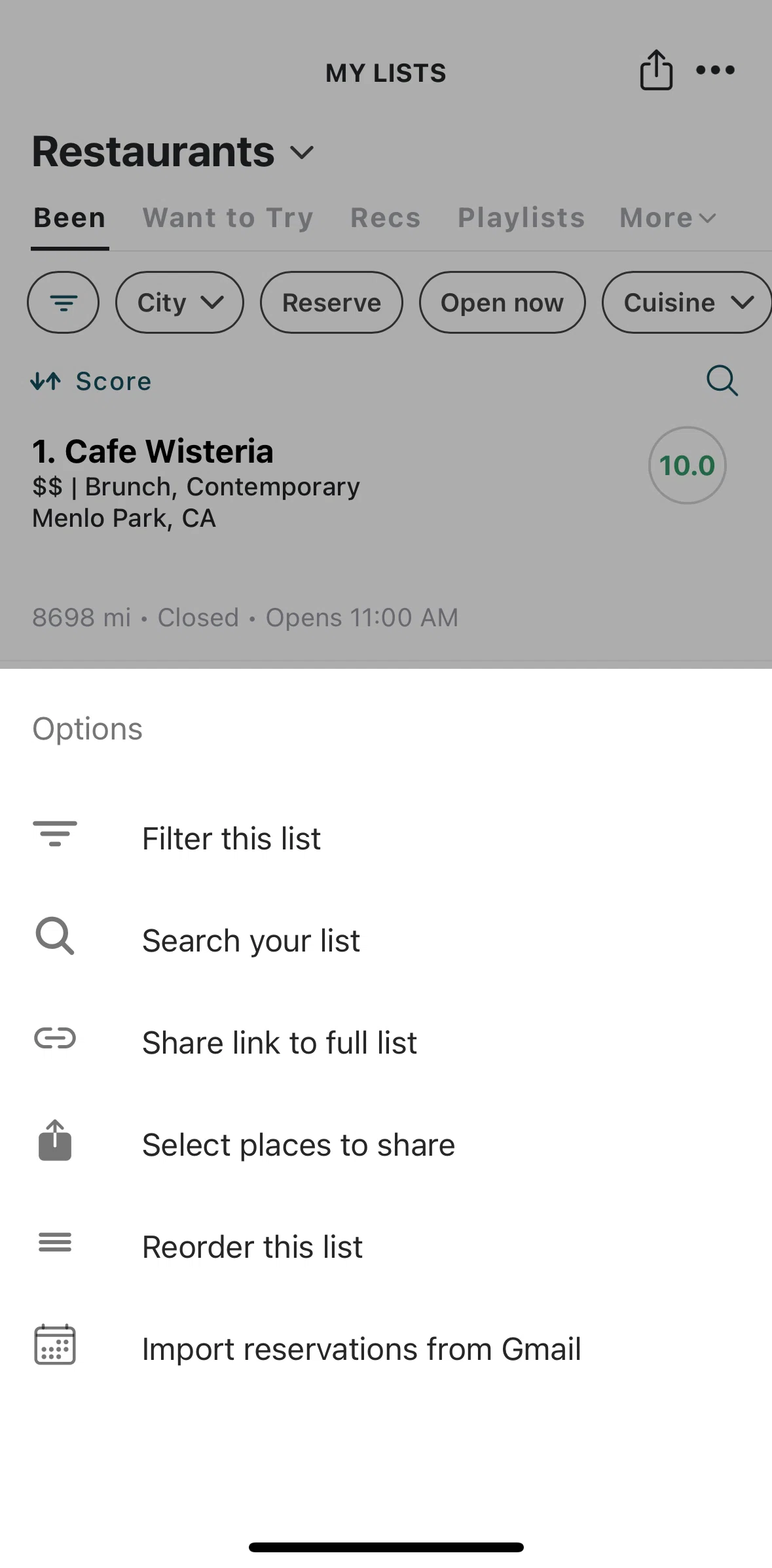 Beli Screen screen in the Import reservations flow