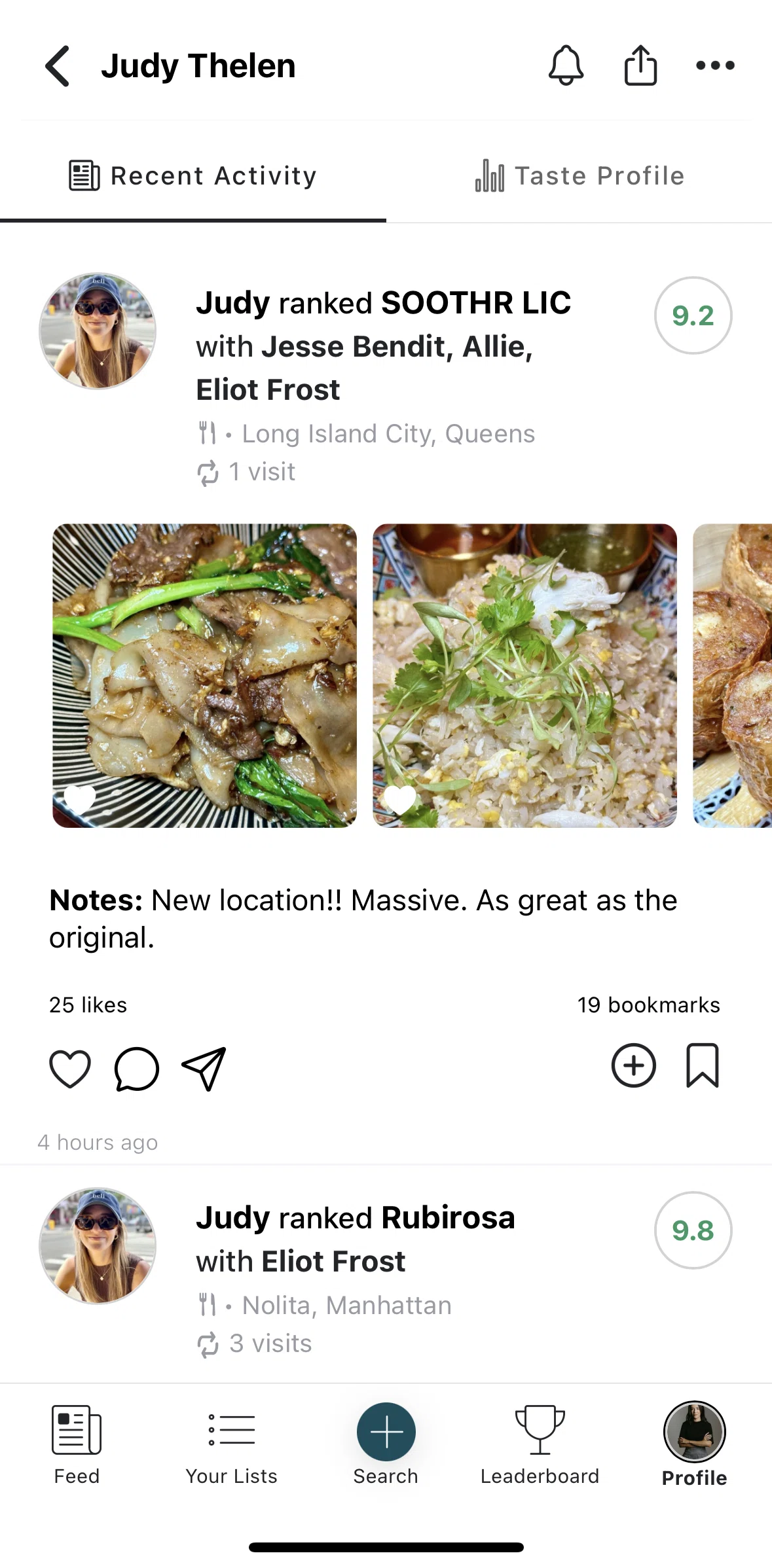 Beli Screen screen in the Liking a post flow