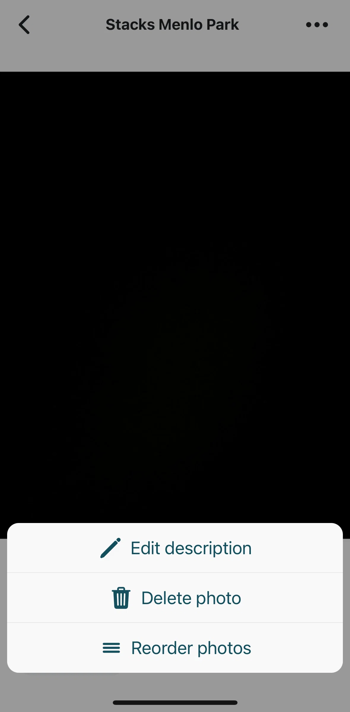 Beli Screen screen in the Reordering photos flow