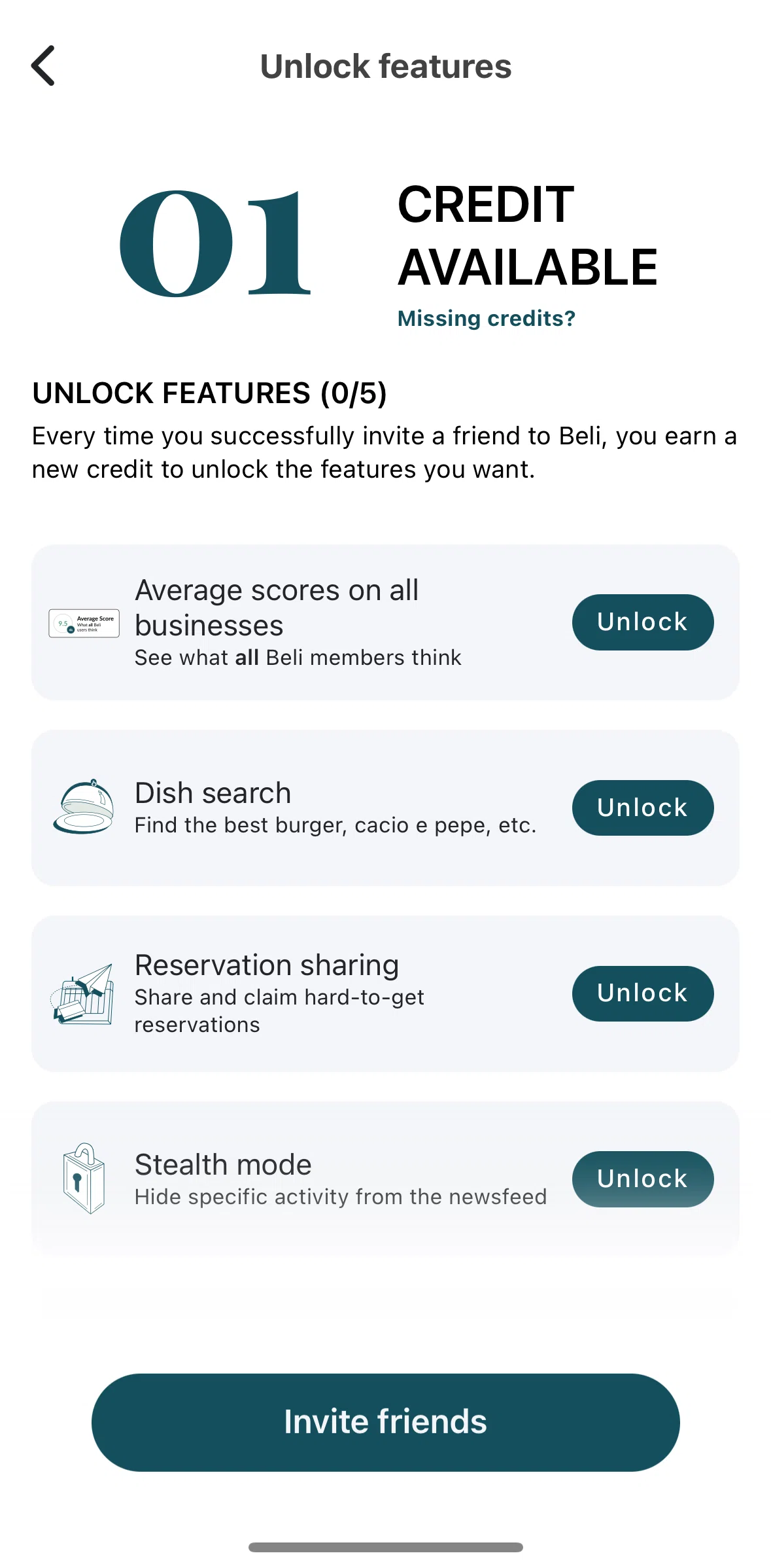 Beli Screen screen in the Submitting a request flow