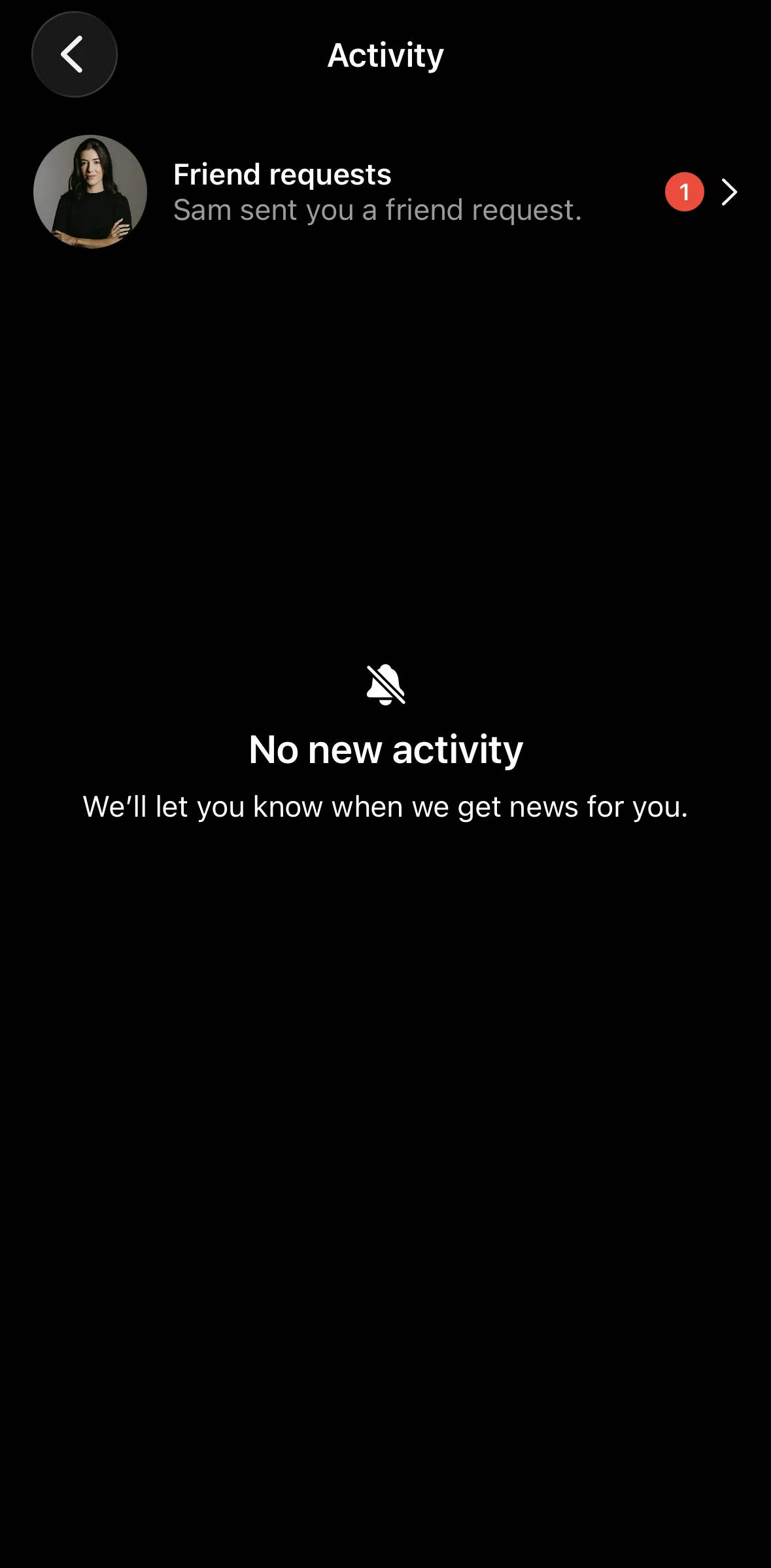 Bereal Screen screen in the Accepting a friend request flow
