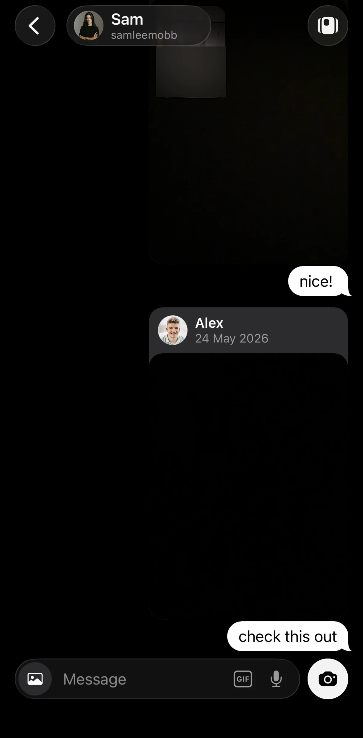 Bereal Screen screen in the Pictures flow