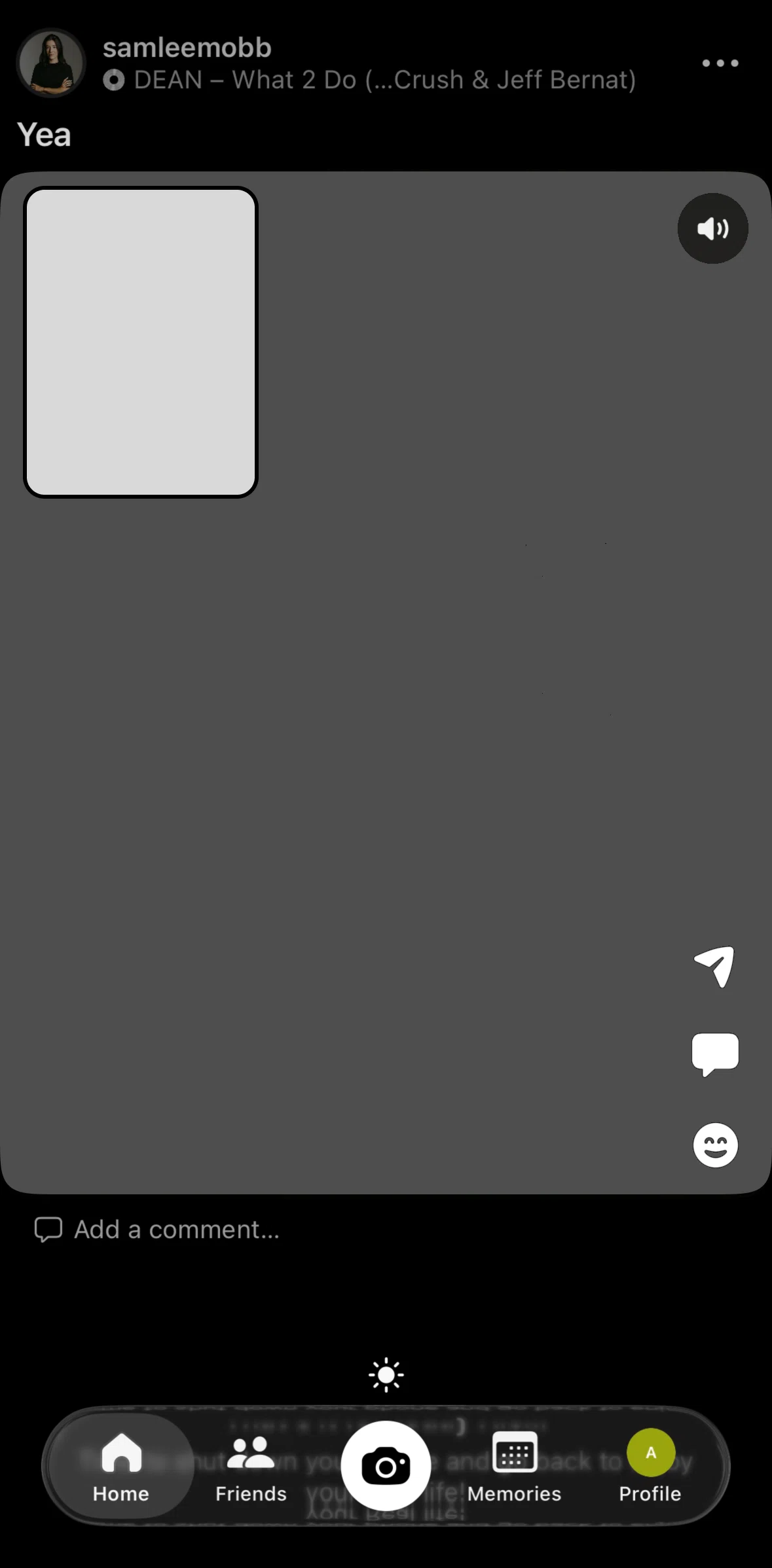 Bereal Screen screen in the Sending a message flow