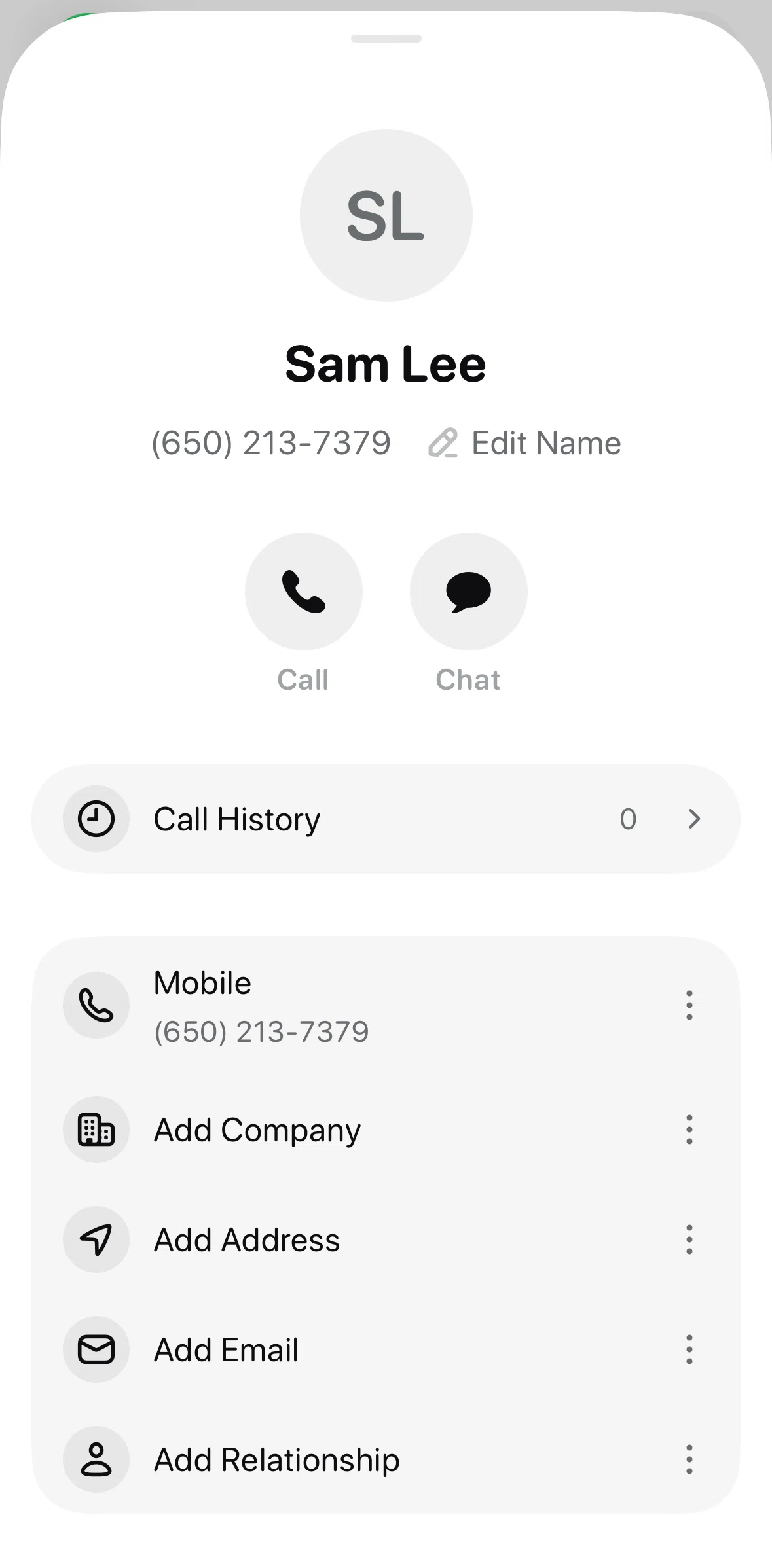Beside Screen screen in the Adding an address (contact) flow