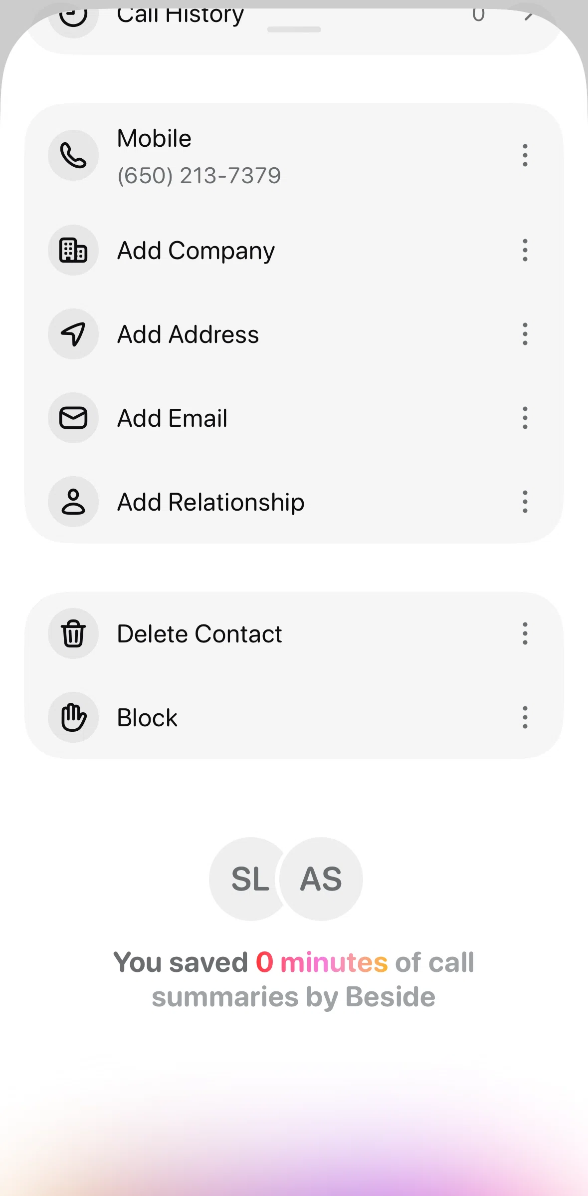 Beside Screen screen in the Blocking a contact flow