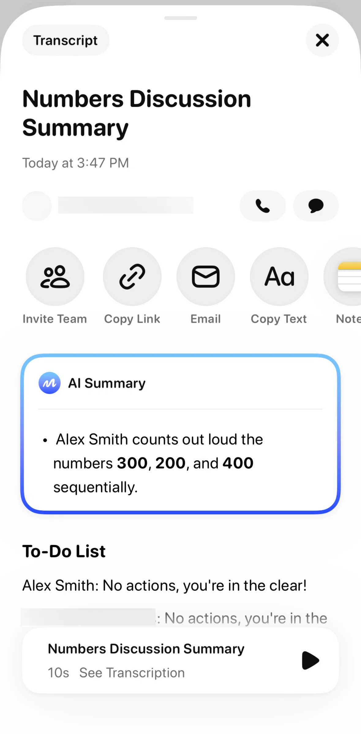 Beside Screen screen in the Copying a link flow