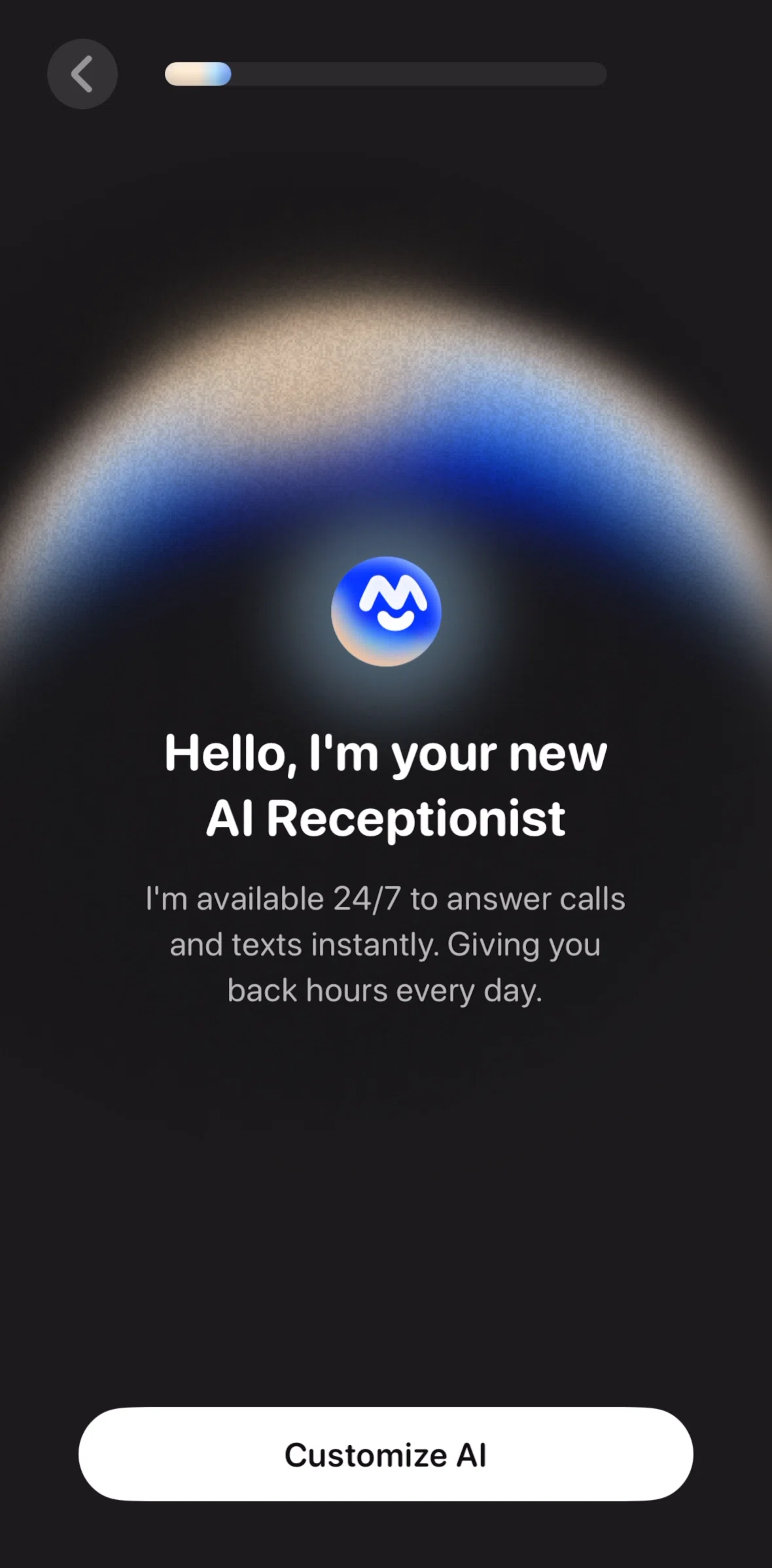 Beside Screen screen in the Creating an AI voice clone flow