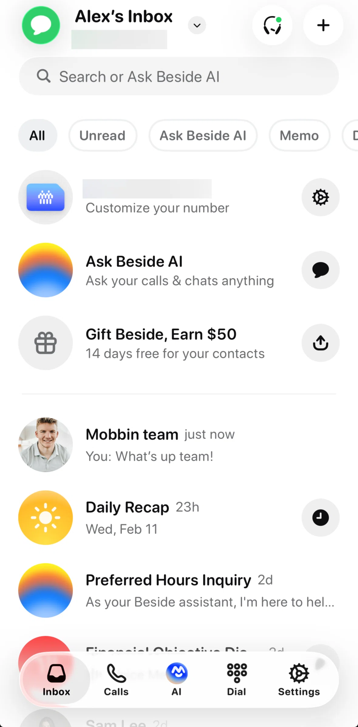 Beside Screen screen in the Group chat detail flow