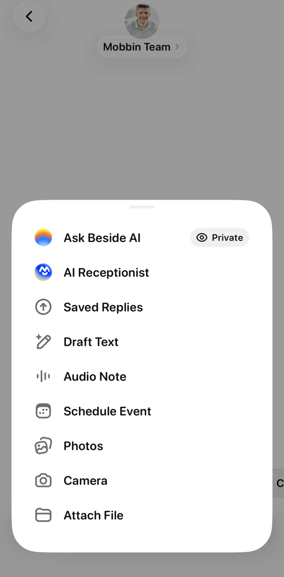 Beside Screen screen in the Sending a photo flow