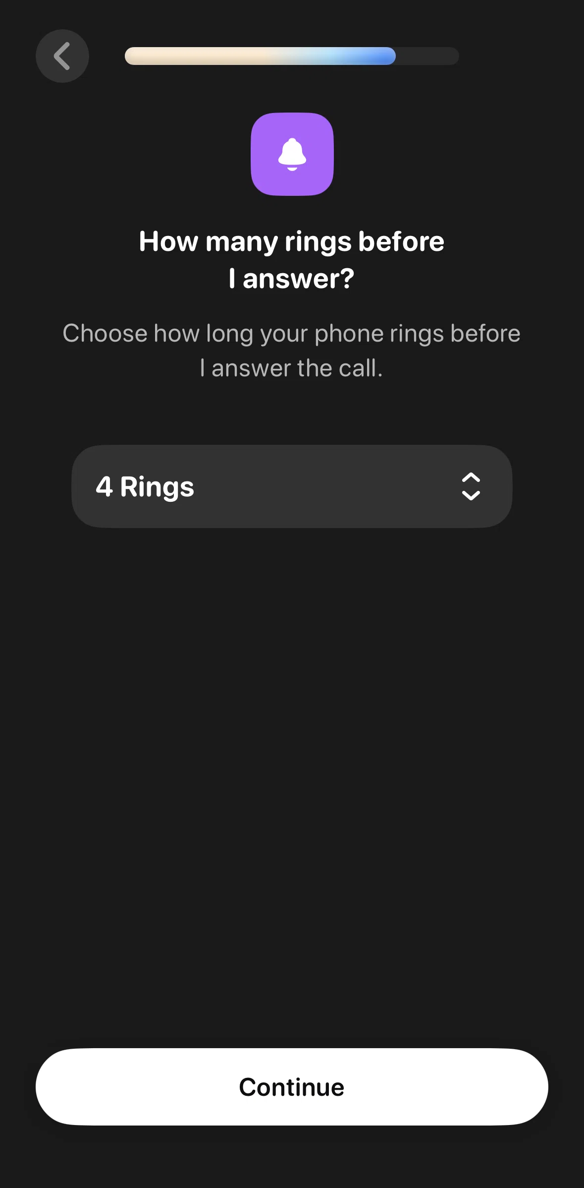 Beside Screen screen in the Setting call answering rules flow