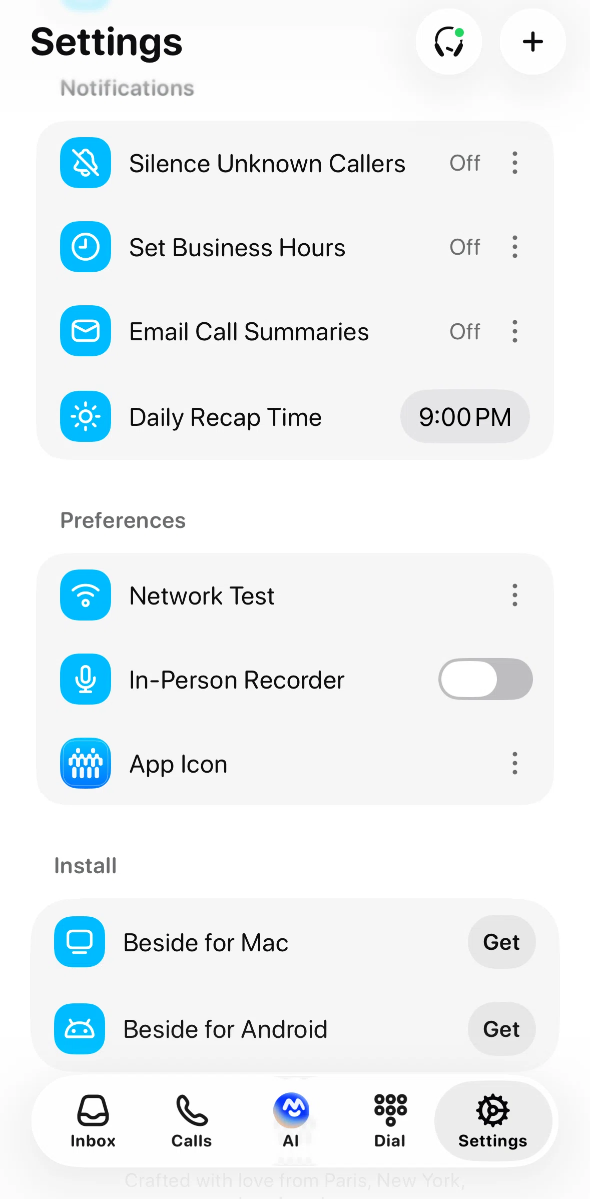 Beside Screen screen in the Testing network flow