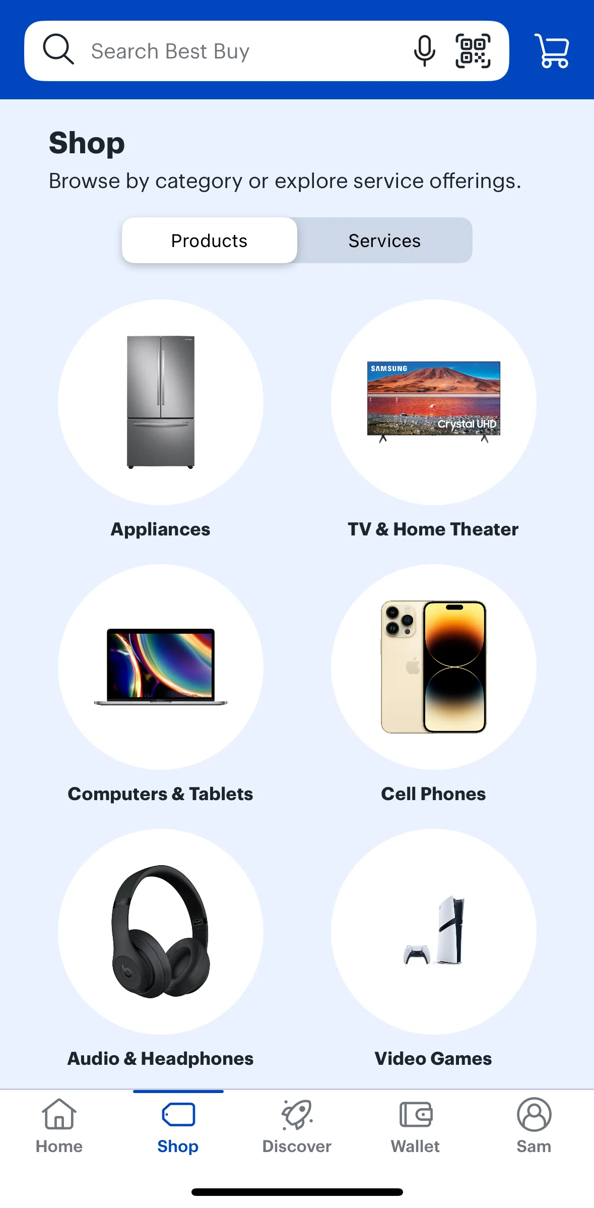 Best Buy Screen screen in the Browse products flow