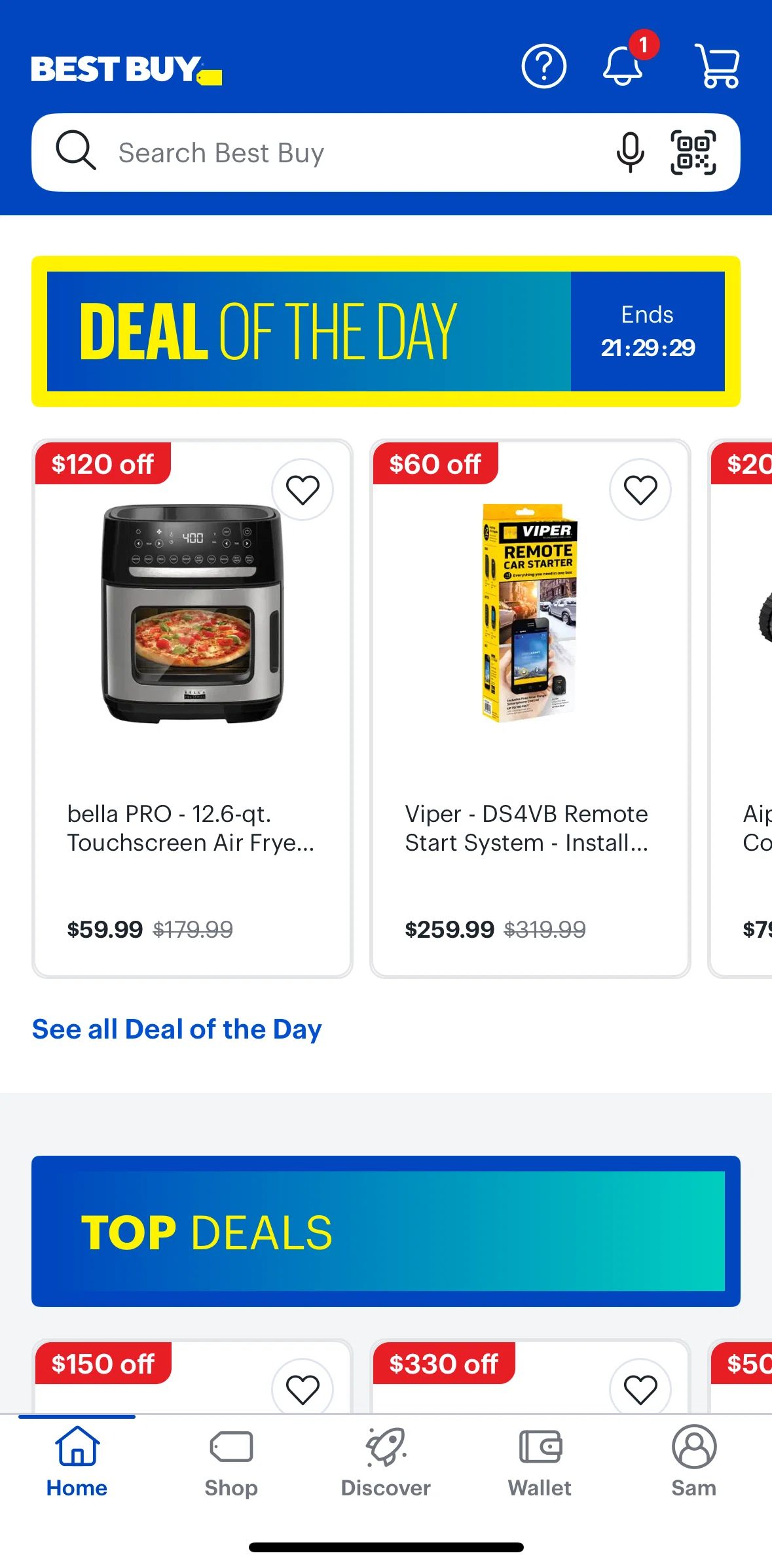 Best Buy Screen screen in the Deal of the Day flow