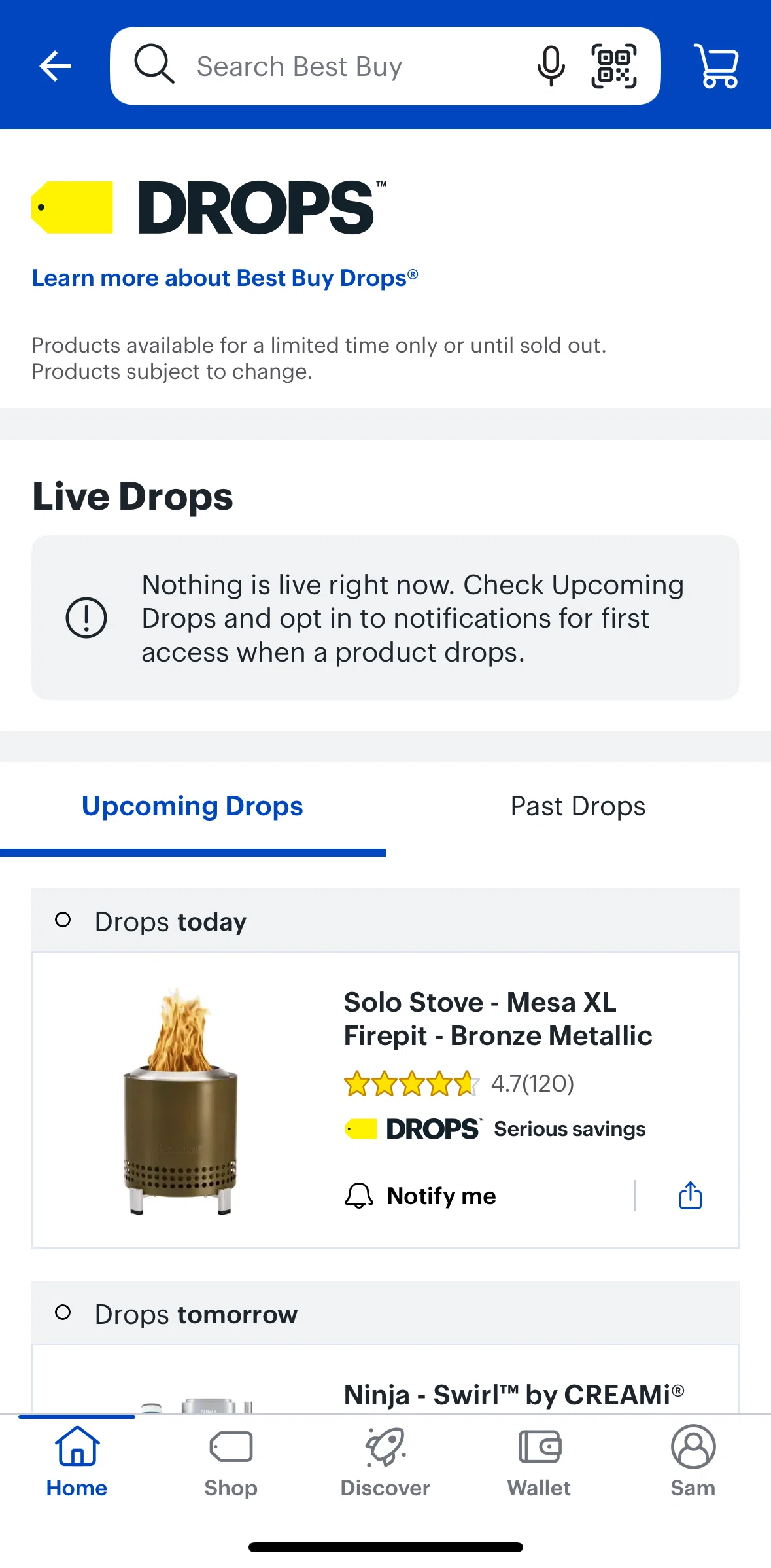 Best Buy Screen screen in the Enabling notification flow