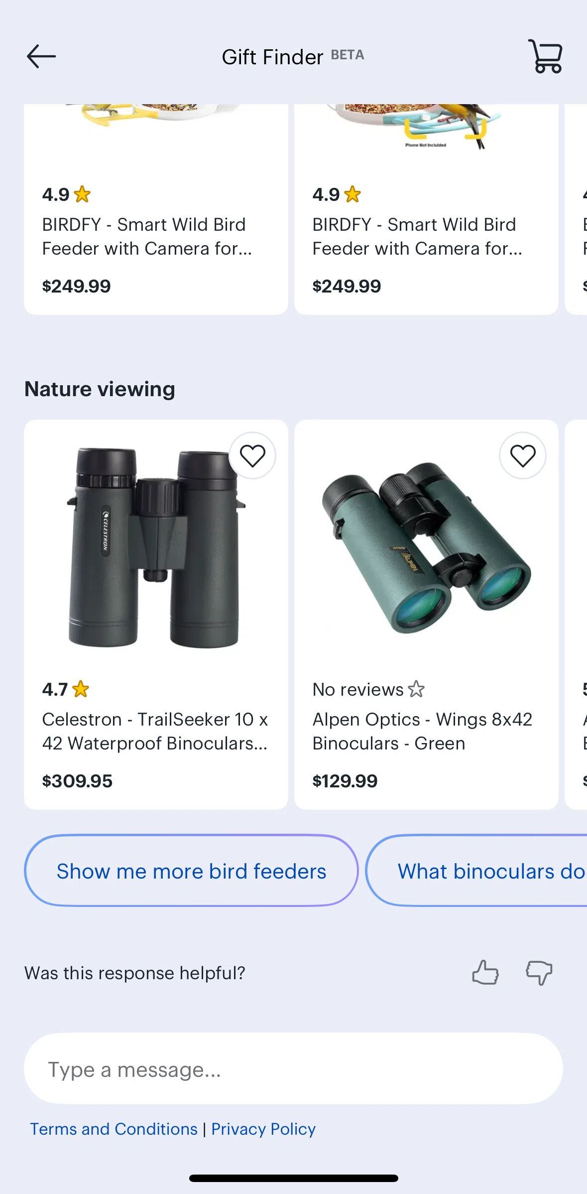 Best Buy Screen screen in the Giving feedback flow