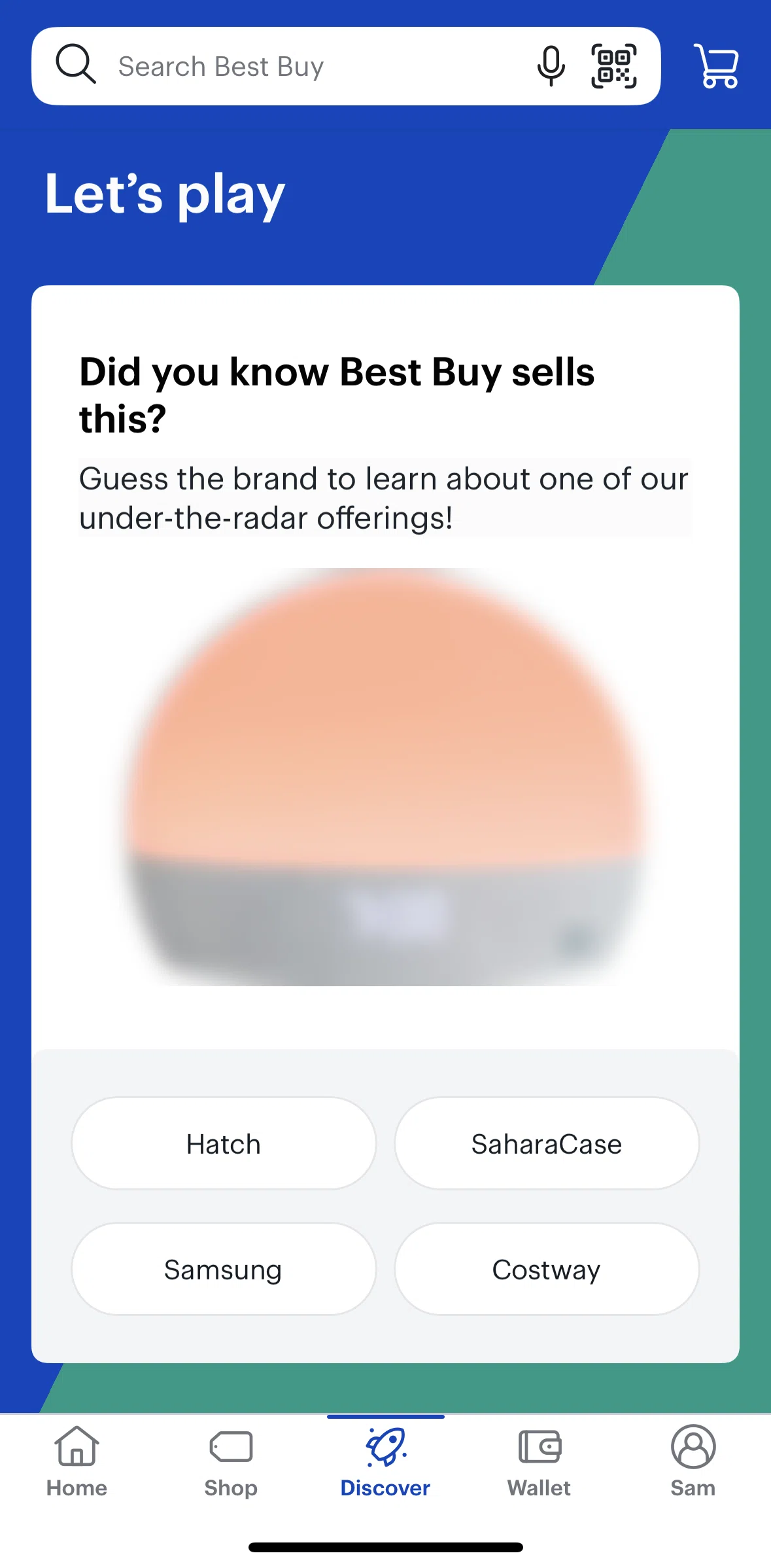 Best Buy Screen screen in the Playing a quiz game flow