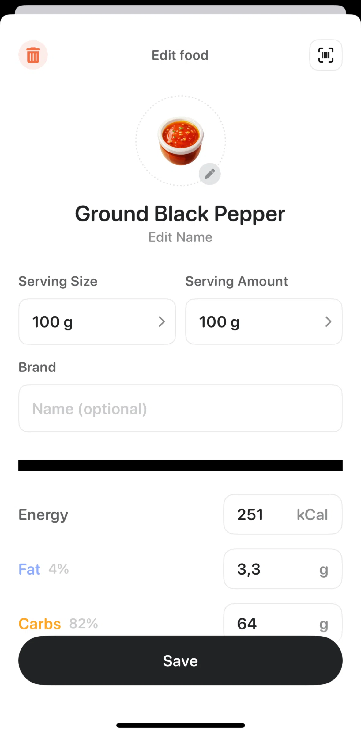 Bevel Screen screen in the Adding additional nutrients flow
